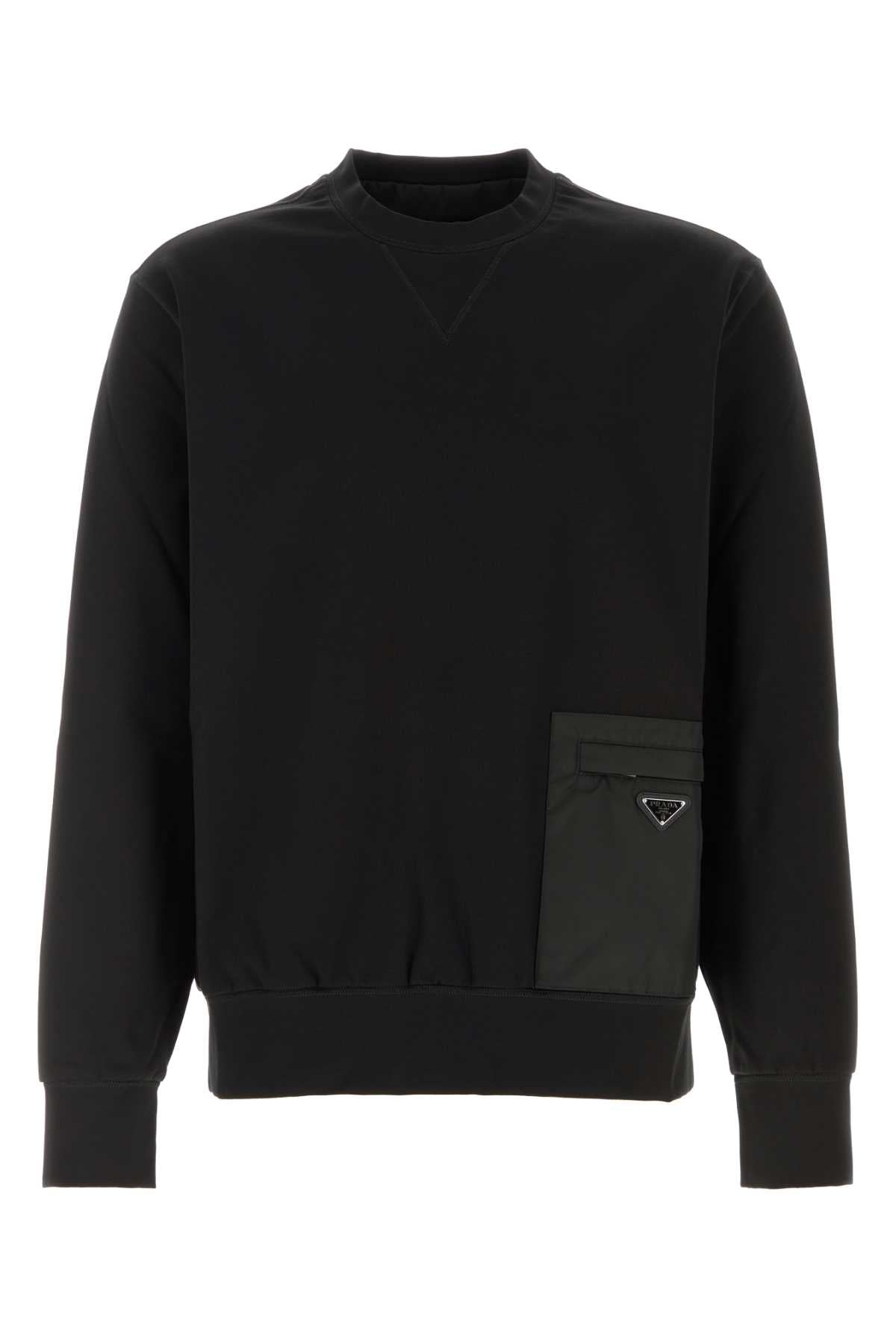 Prada Men Black Stretch Jersey Sweatshirt PRADA