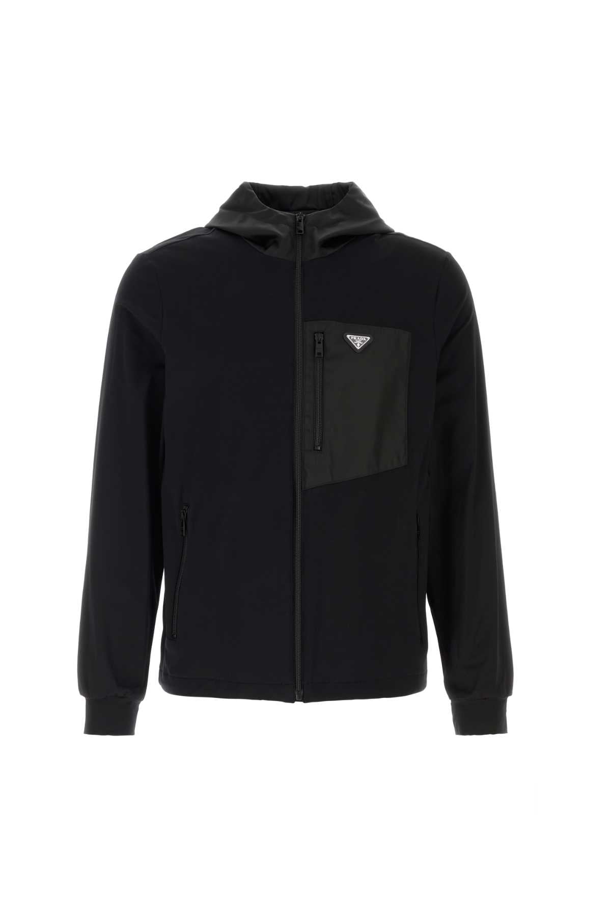 Prada Men Black Stretch Cotton Sweatshirt PRADA