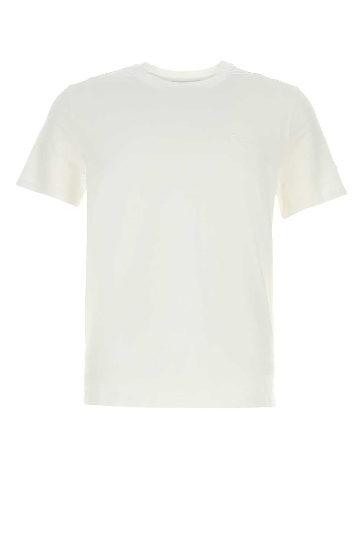 Prada Men White Cotton T-Shirt PRADA