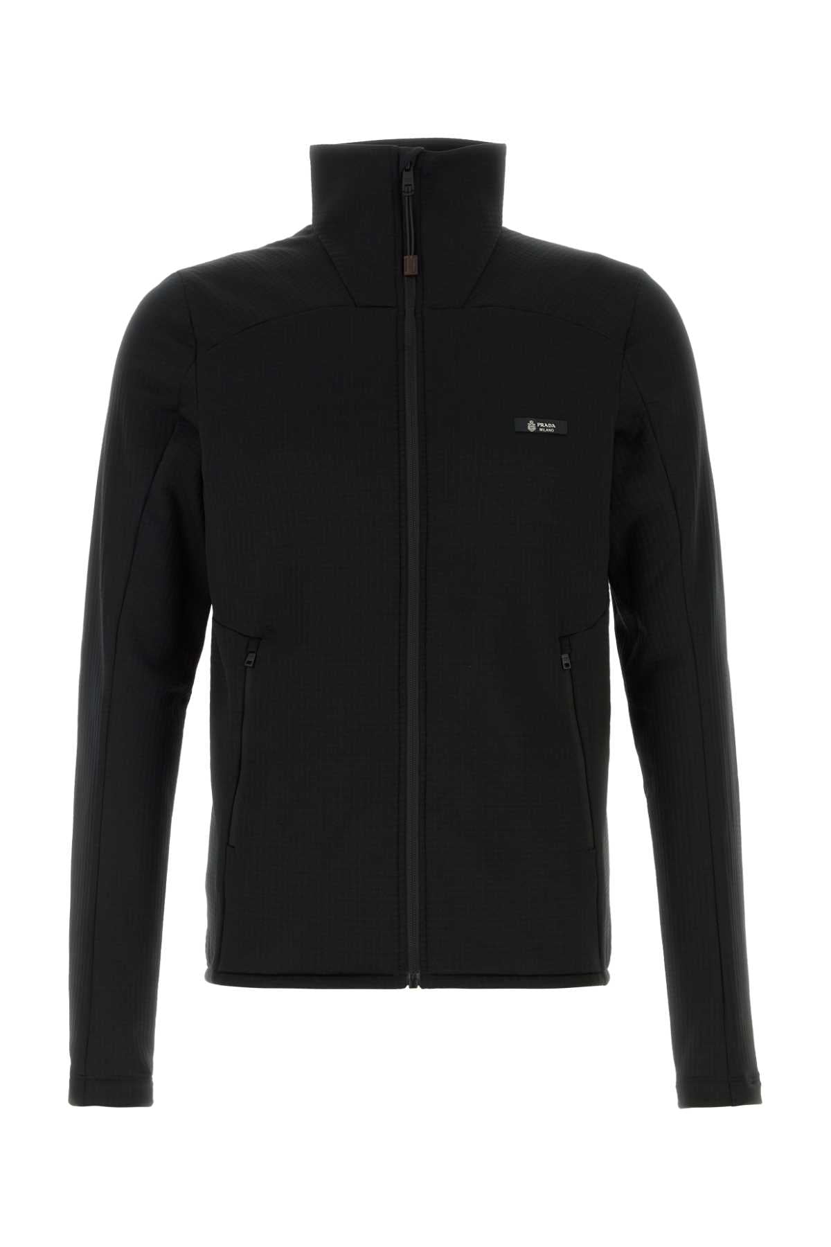 Prada Men Black Stretch Pile Sweatshirt PRADA