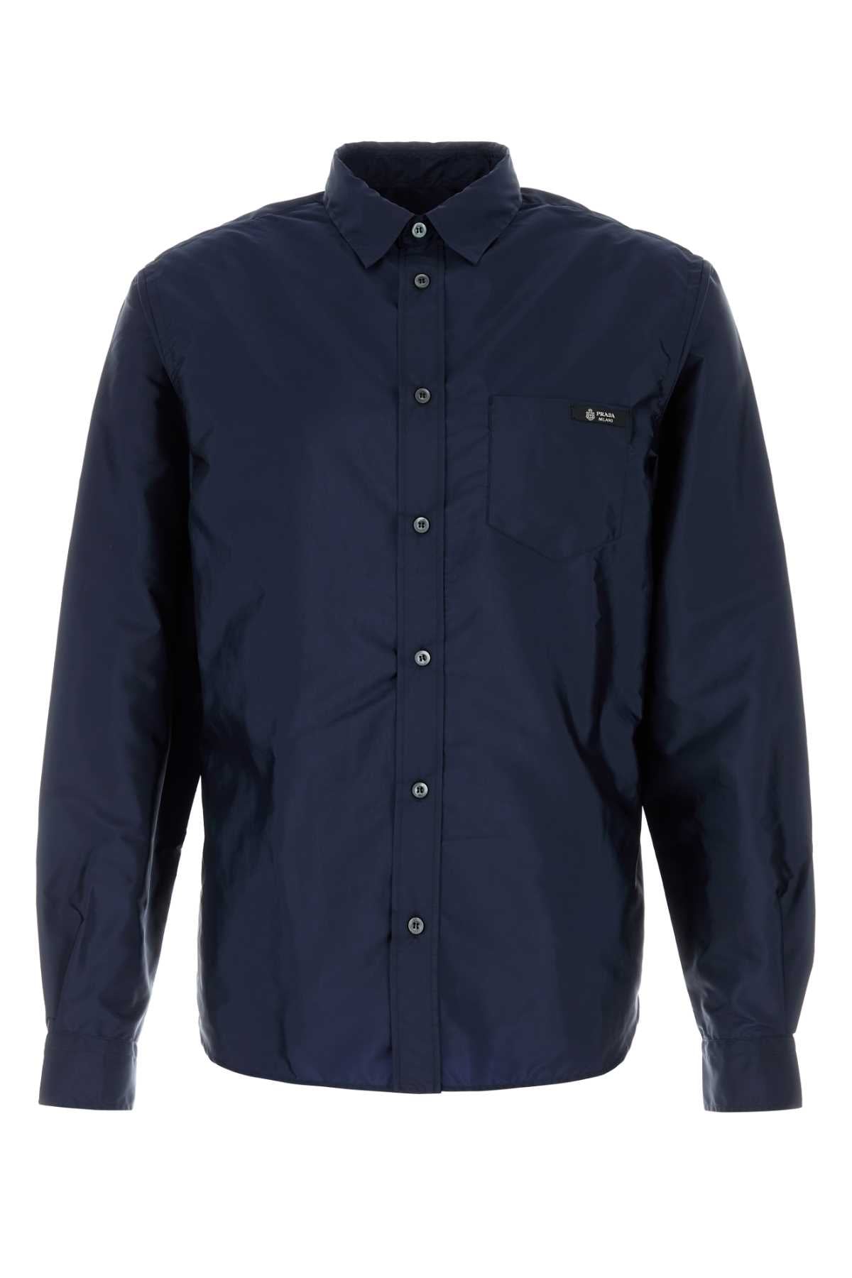 Prada Men Navy Blue Re-Nylon Shirt PRADA
