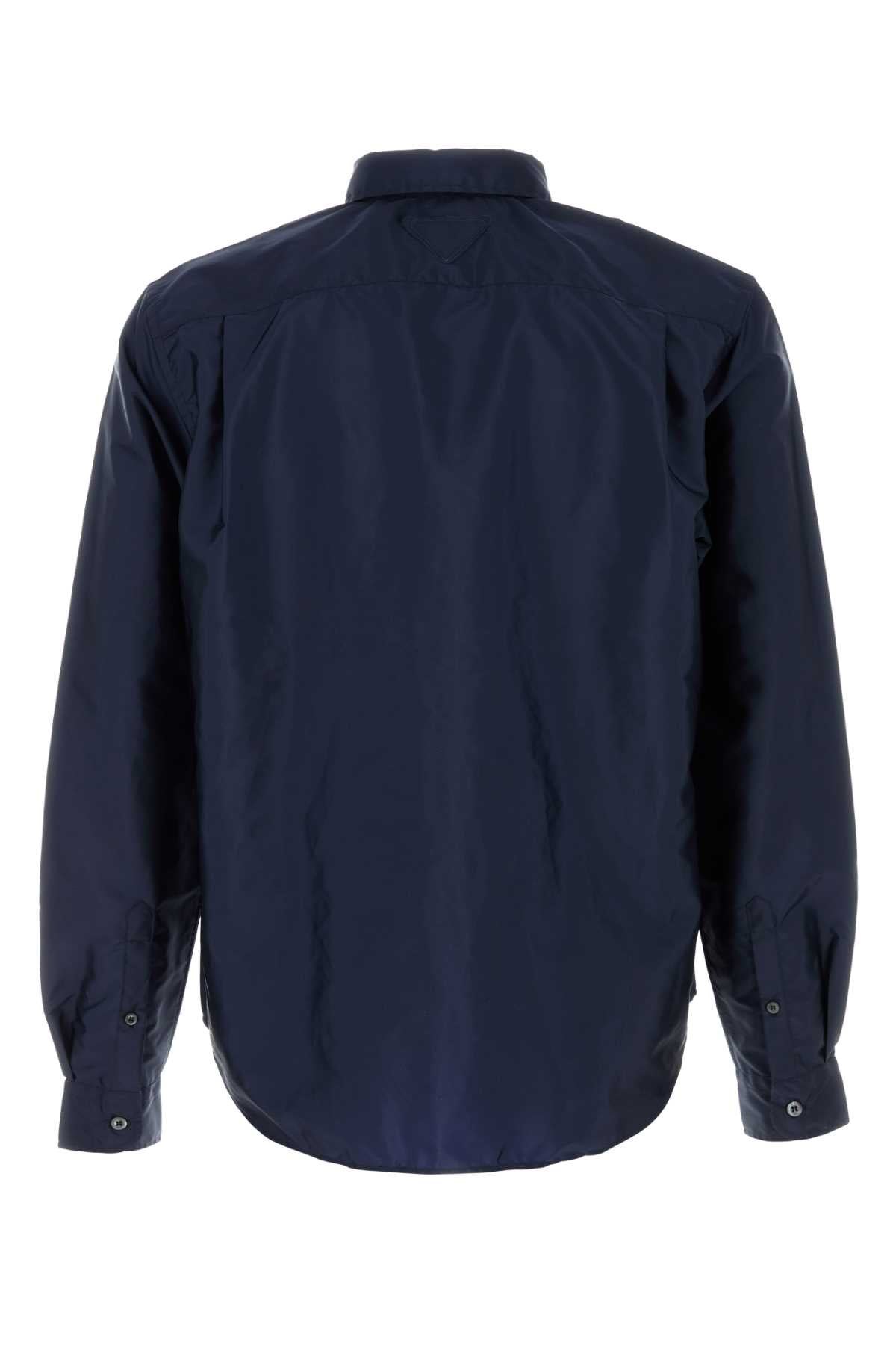Prada Men Navy Blue Re-Nylon Shirt PRADA