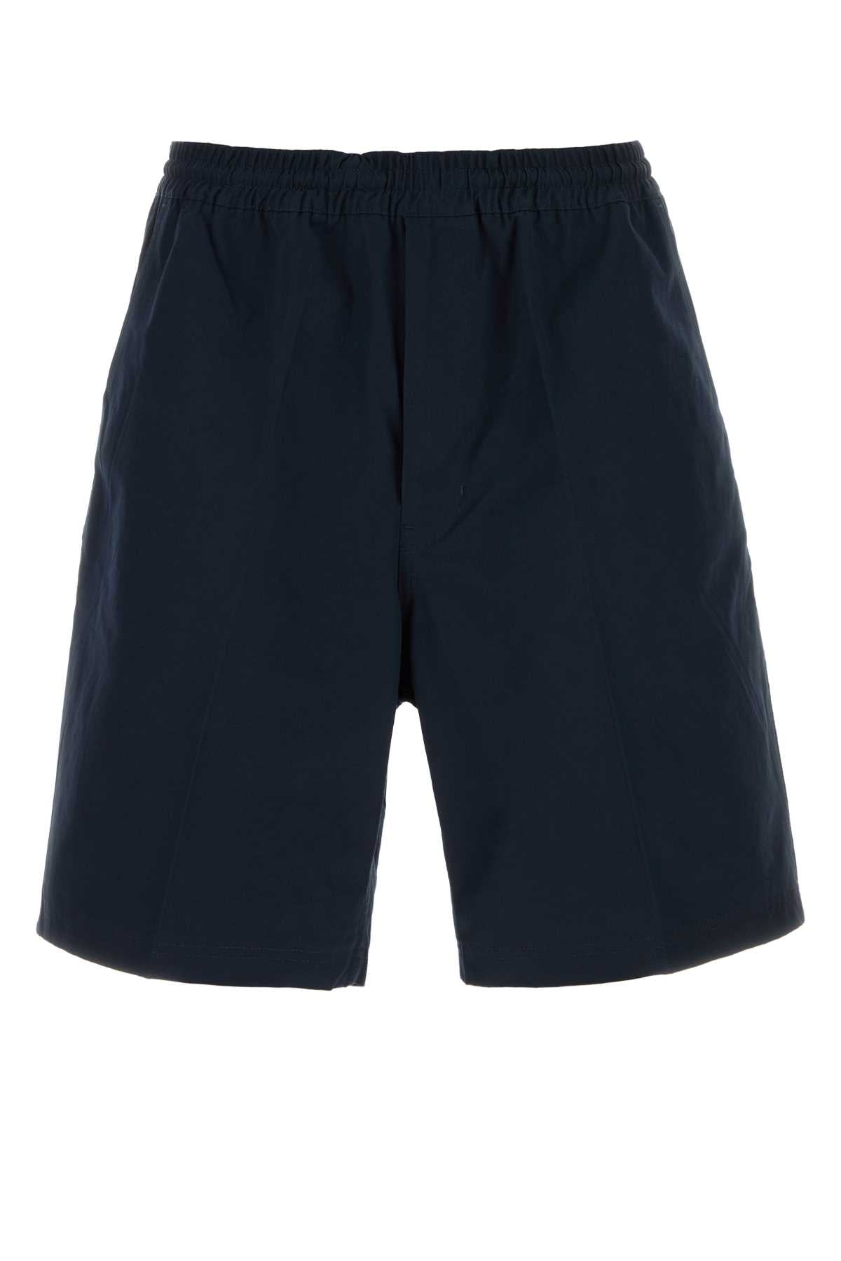 Prada Men Dark Blue Poplin Bermuda Shorts PRADA