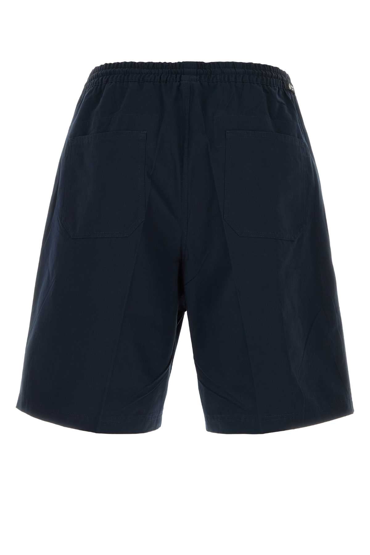 Prada Men Dark Blue Poplin Bermuda Shorts PRADA