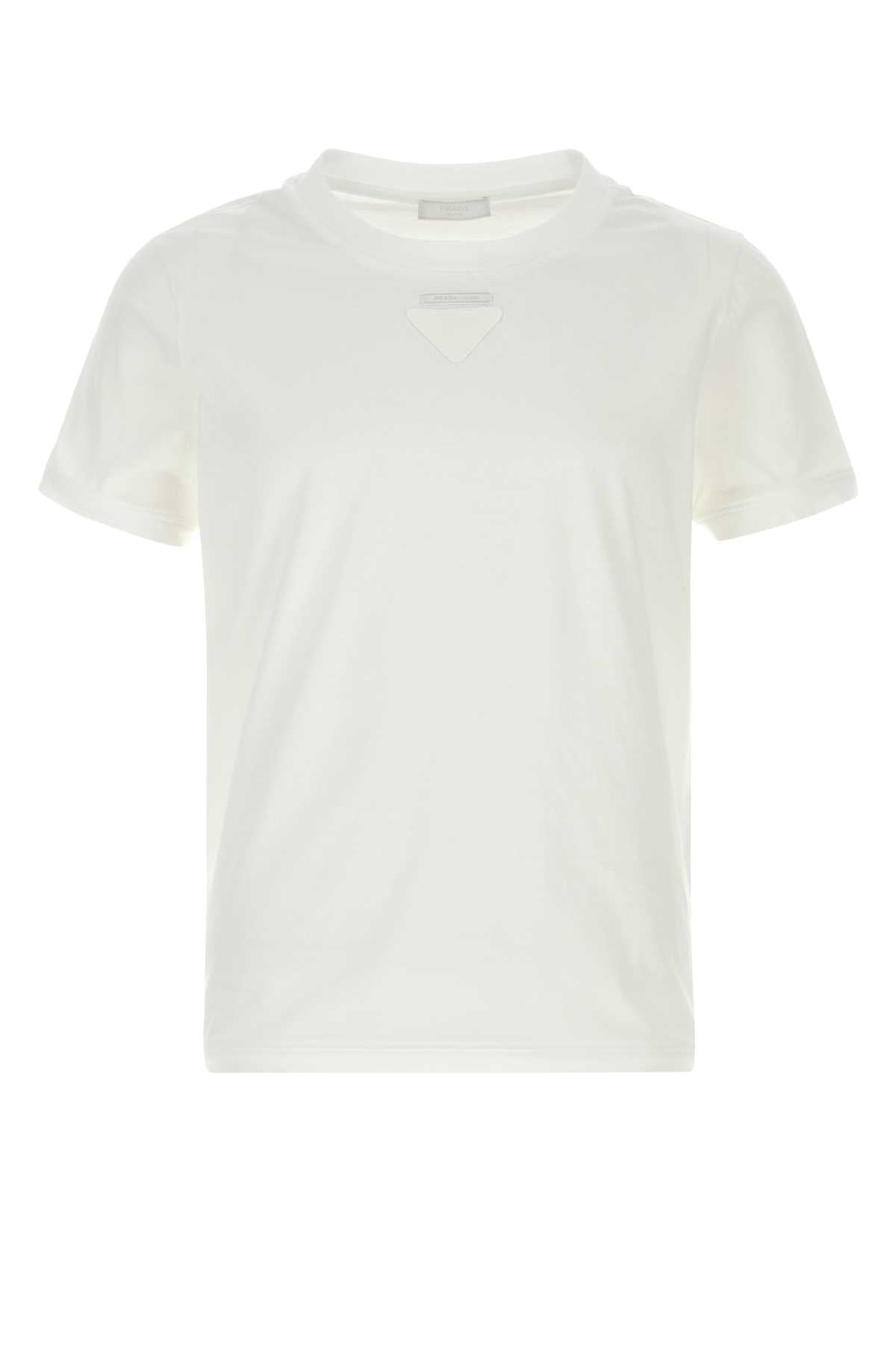 Prada Men White Cotton T-Shirt PRADA
