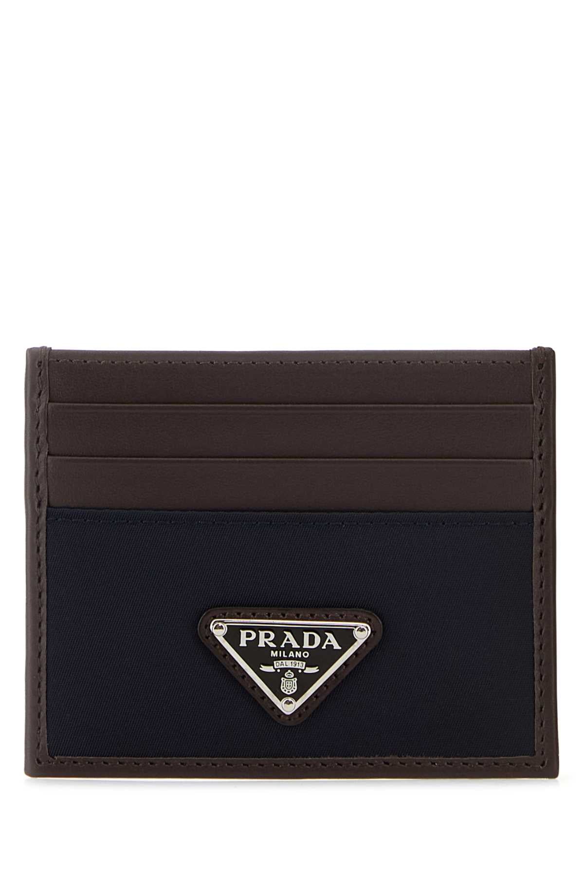 Prada Men Dark Brown Leather Card Holder PRADA