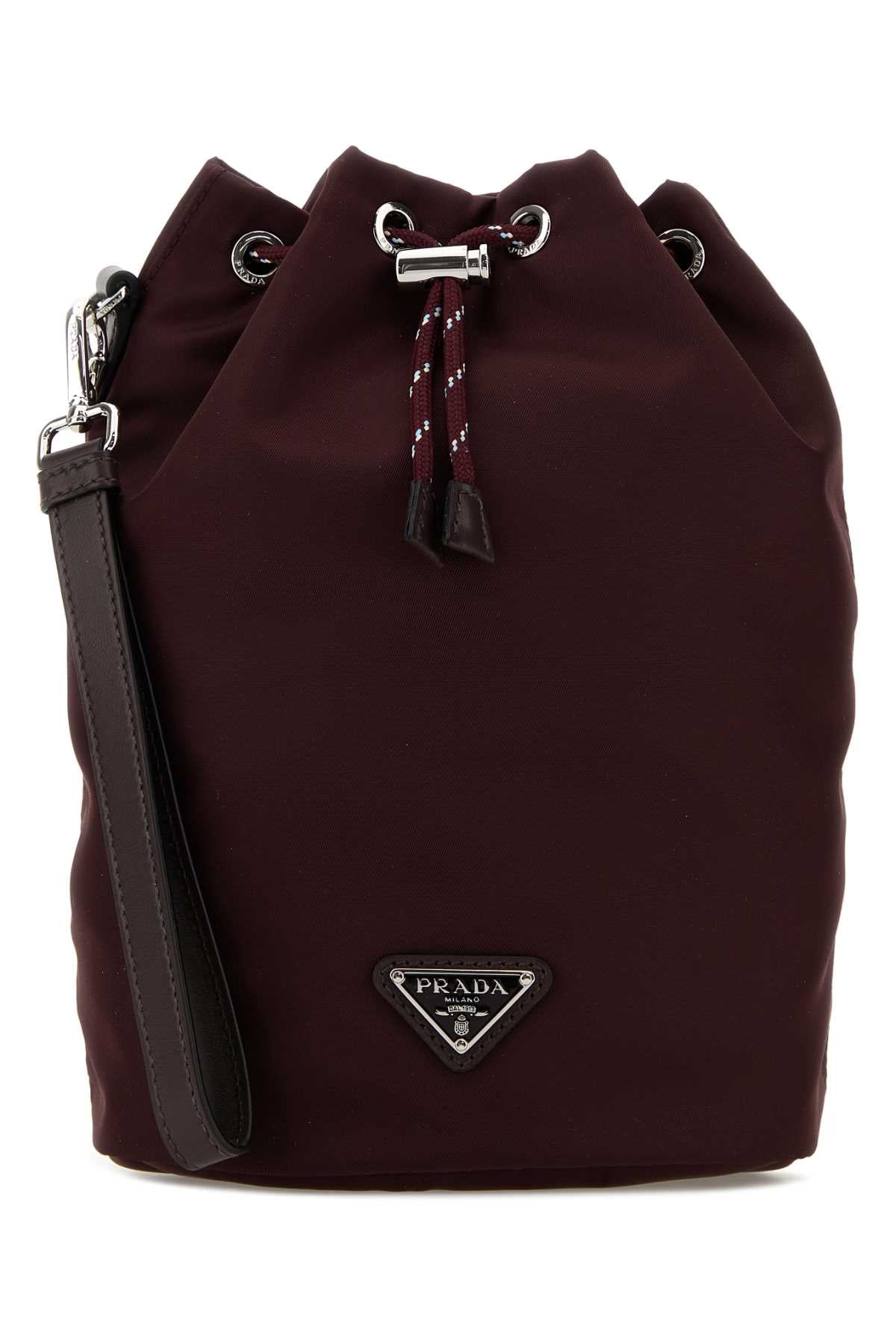 Prada Men Burgundy Fabric Clutch PRADA