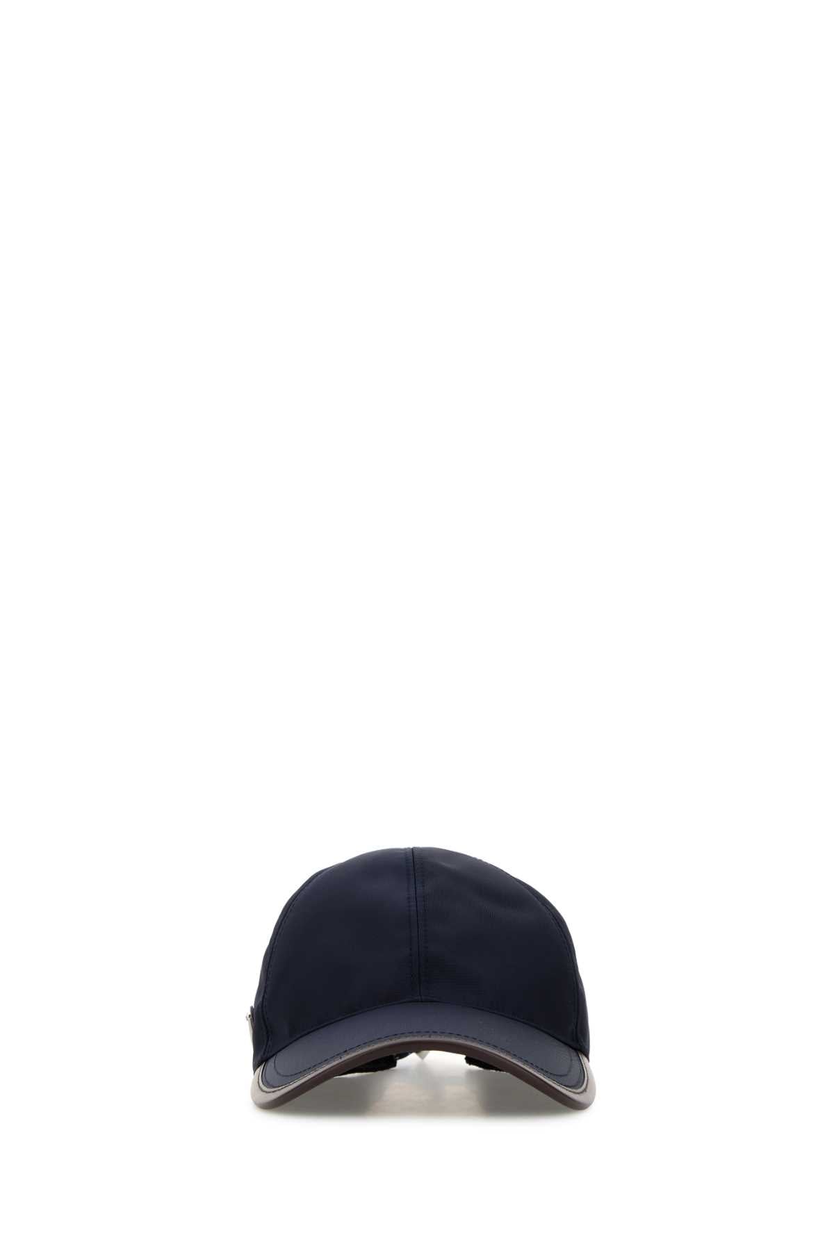 Prada Men Navy Blue Re-Nylon Baseball Cap PRADA