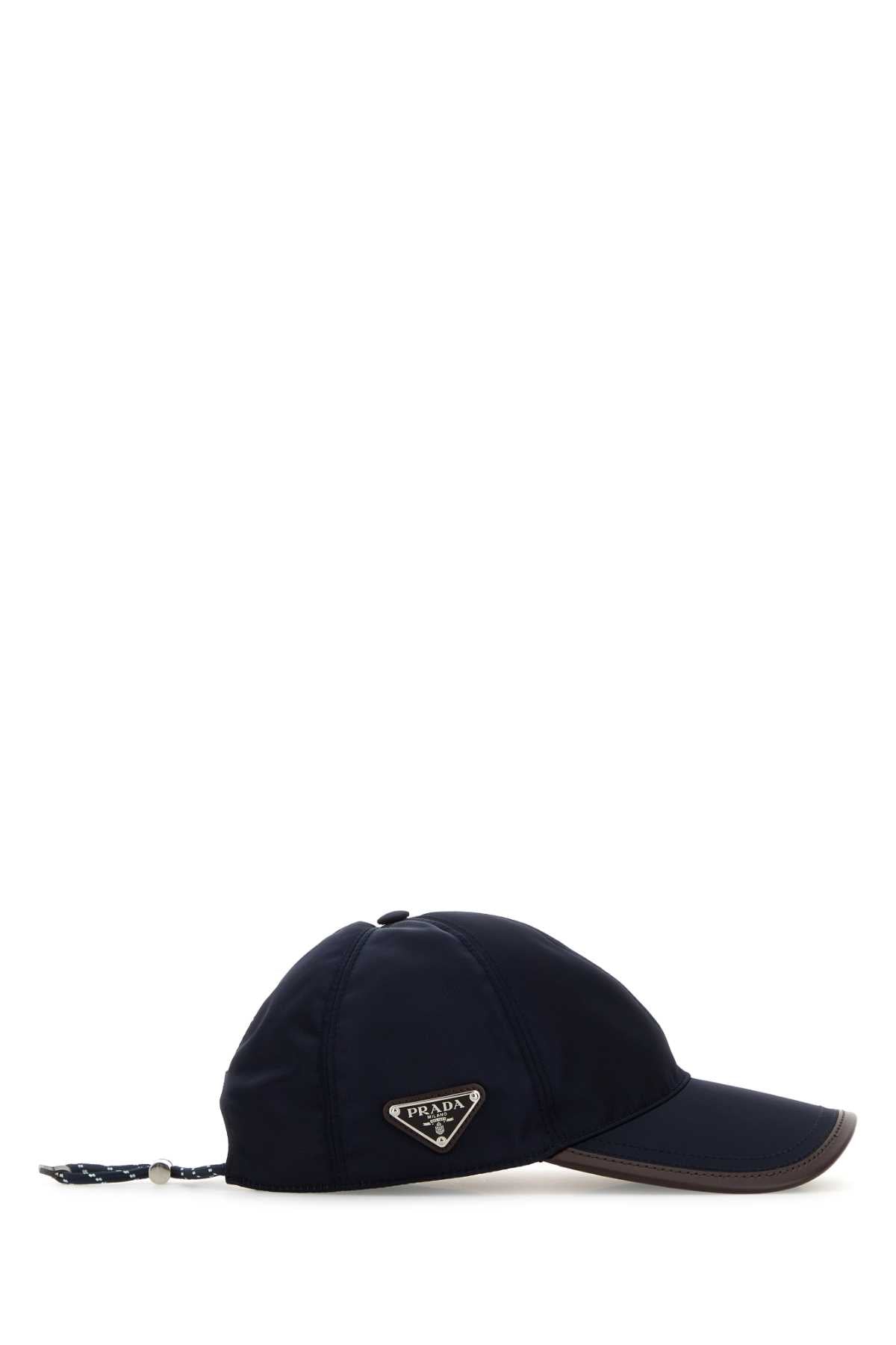 Prada Men Navy Blue Re-Nylon Baseball Cap PRADA