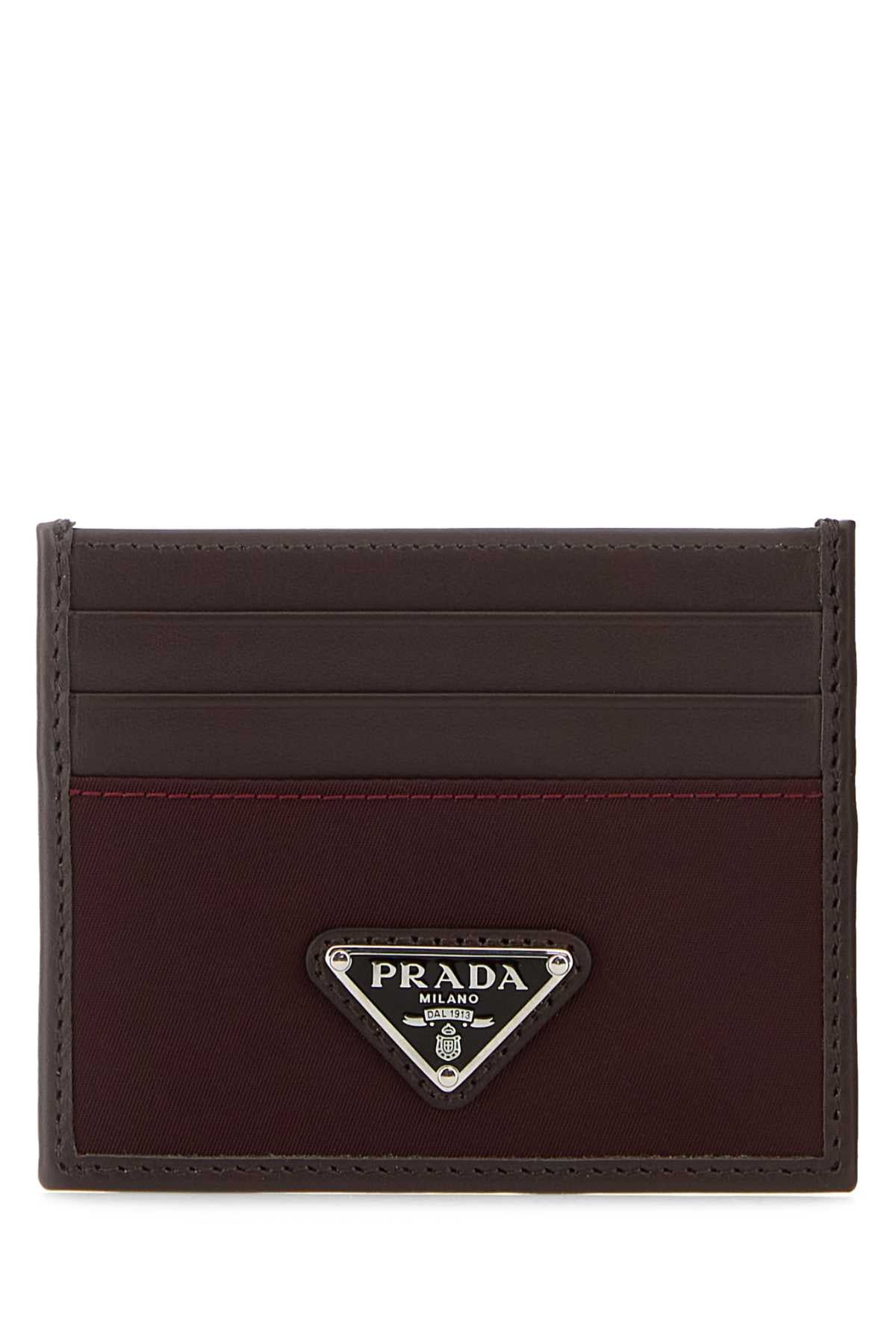 Prada Men Dark Brown Leather Card Holder PRADA