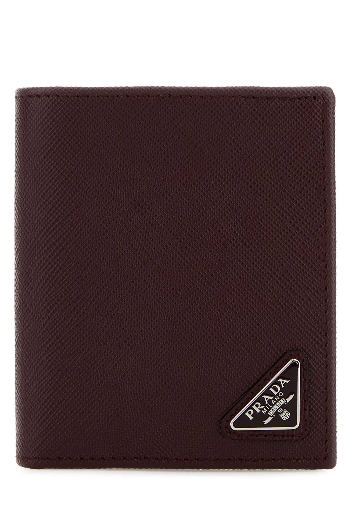 Prada Men Burgundy Leather Wallet PRADA