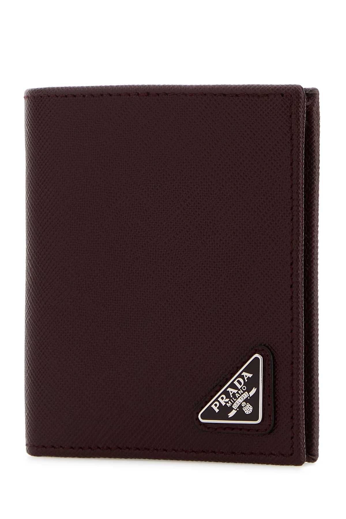 Prada Men Burgundy Leather Wallet PRADA