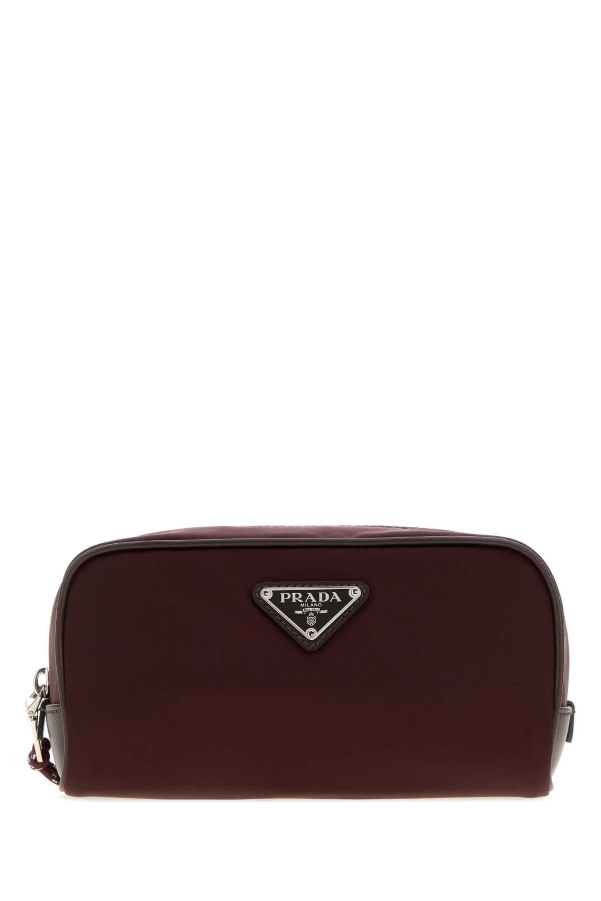 Prada Men Aubergine Fabric Beauty Case PRADA