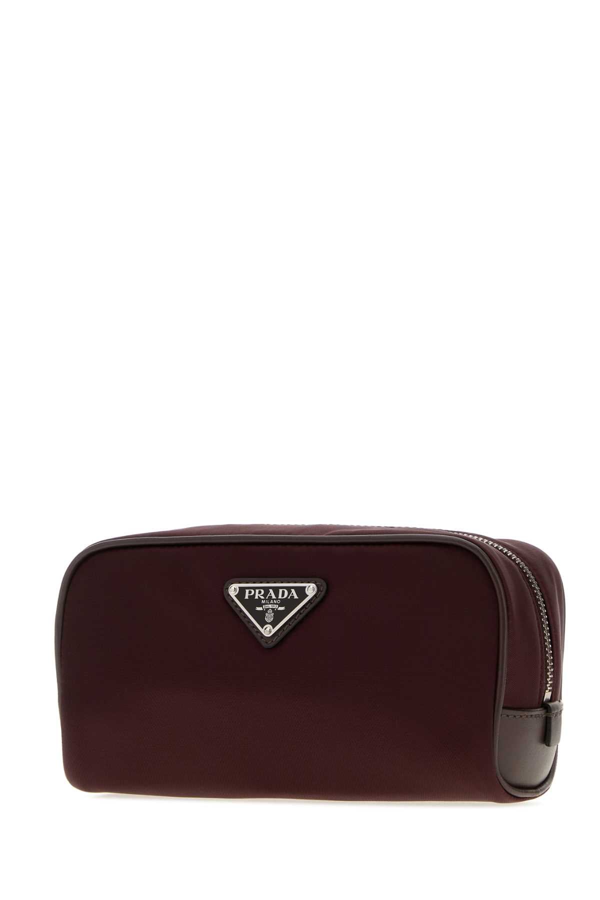 Prada Men Aubergine Fabric Beauty Case PRADA