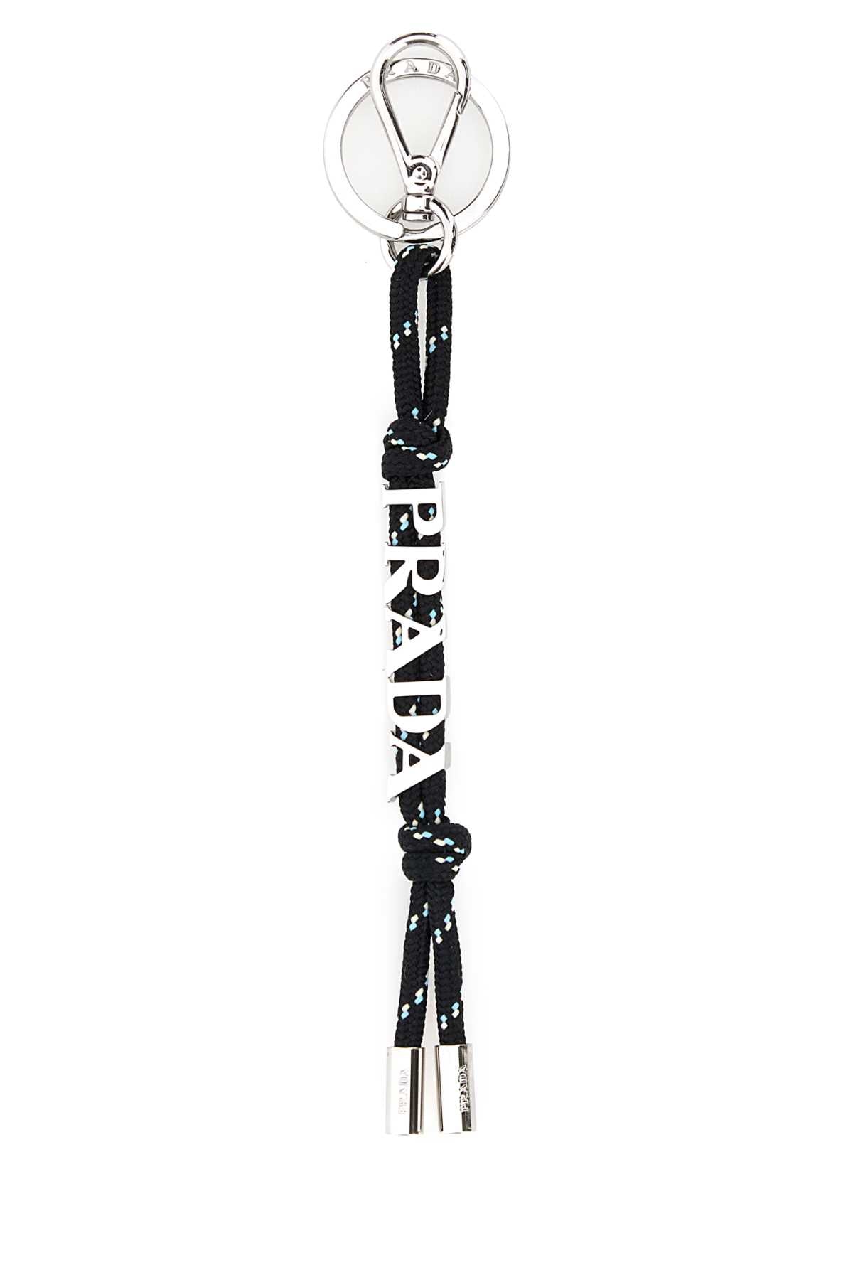 Prada Men Black Fabric Key Ring PRADA