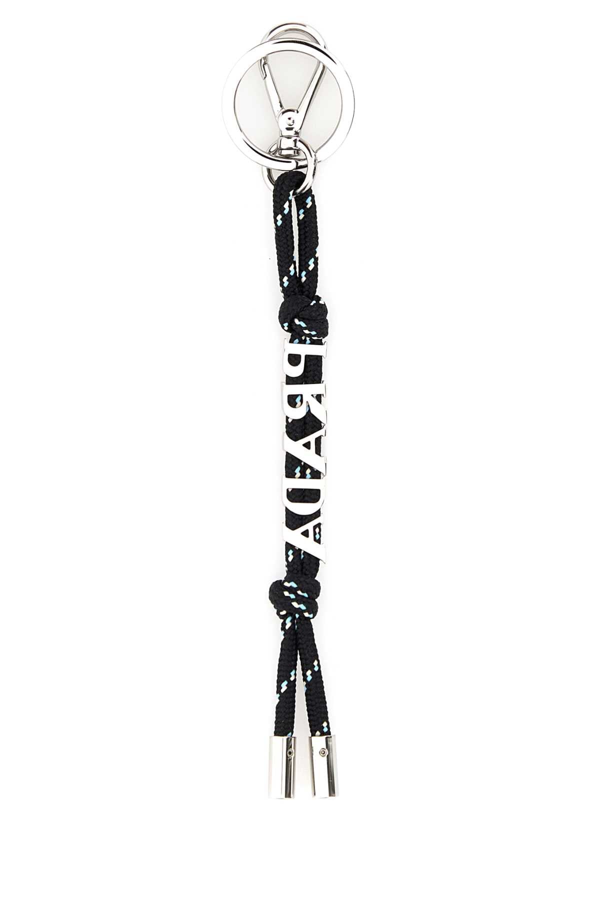 Prada Men Black Fabric Key Ring PRADA