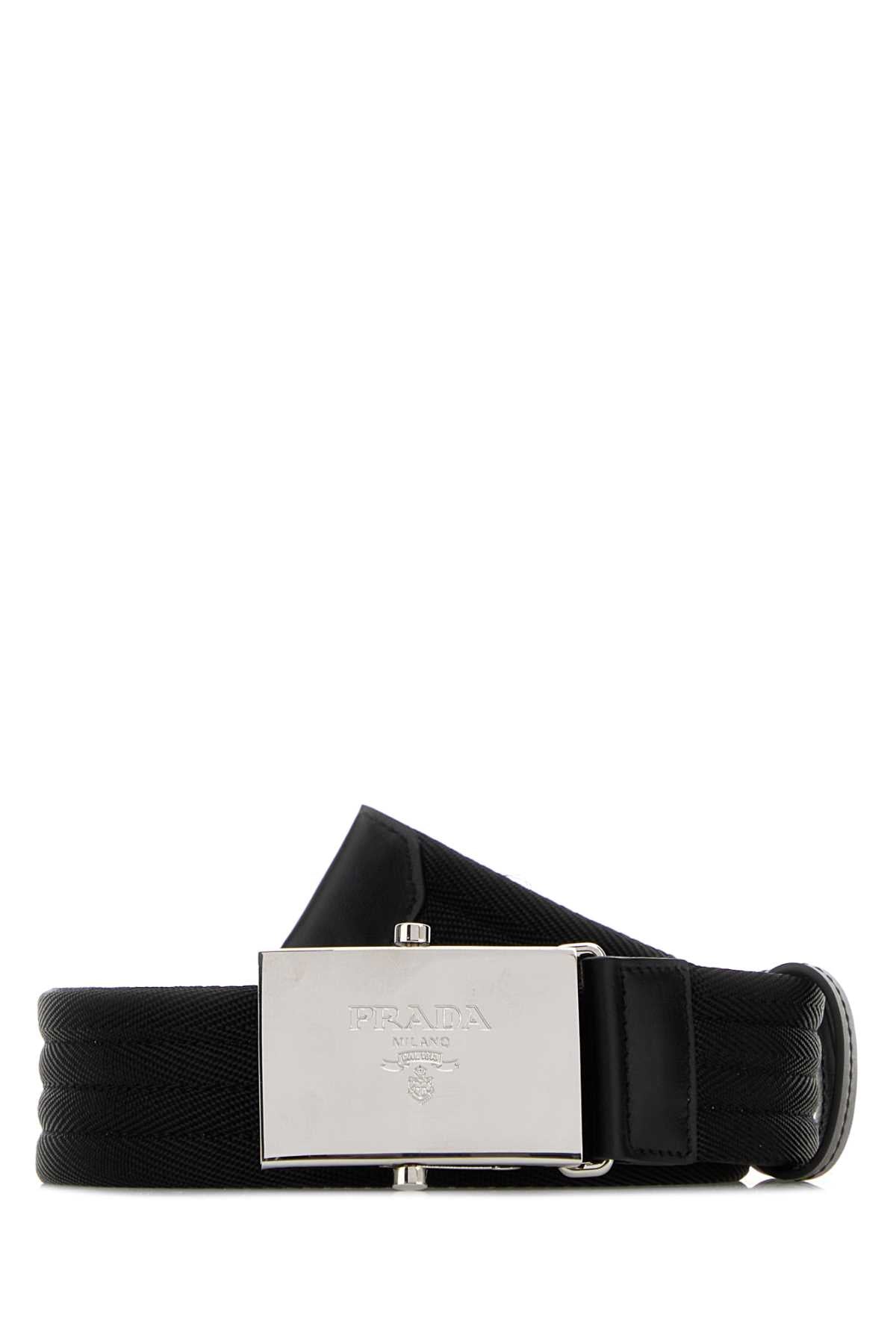 Prada Men Black Fabric Belt PRADA