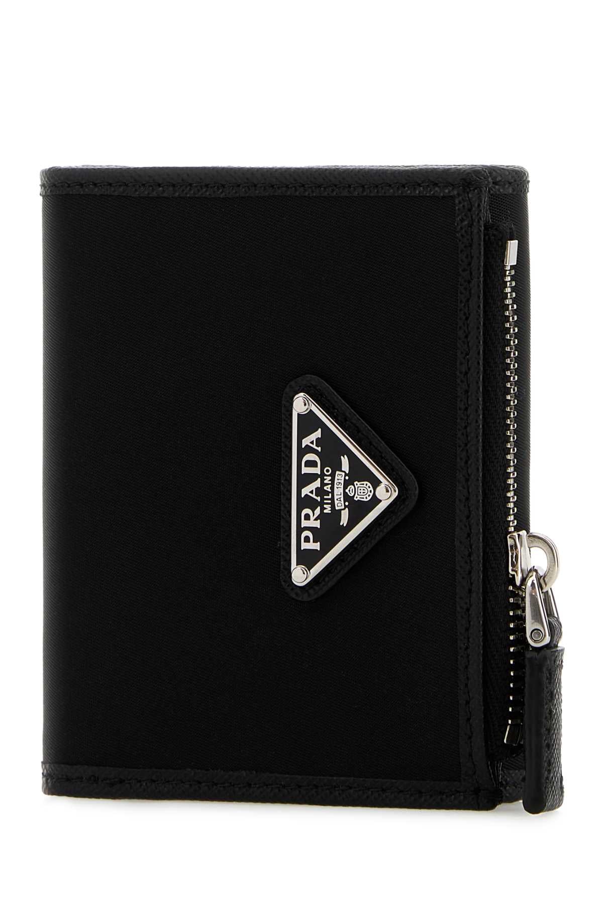 Prada Men Black Canvas Wallet