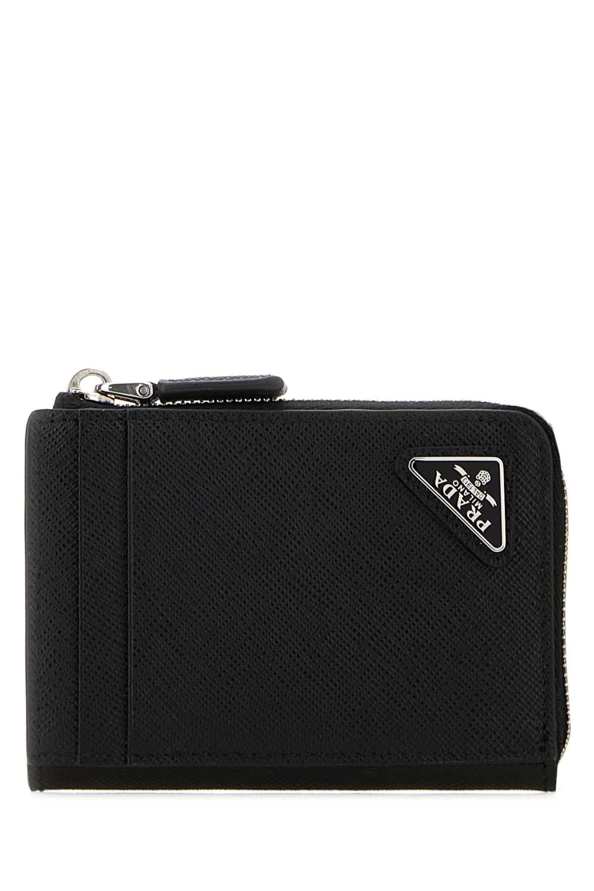 Prada Men Black Leather Card Holder PRADA