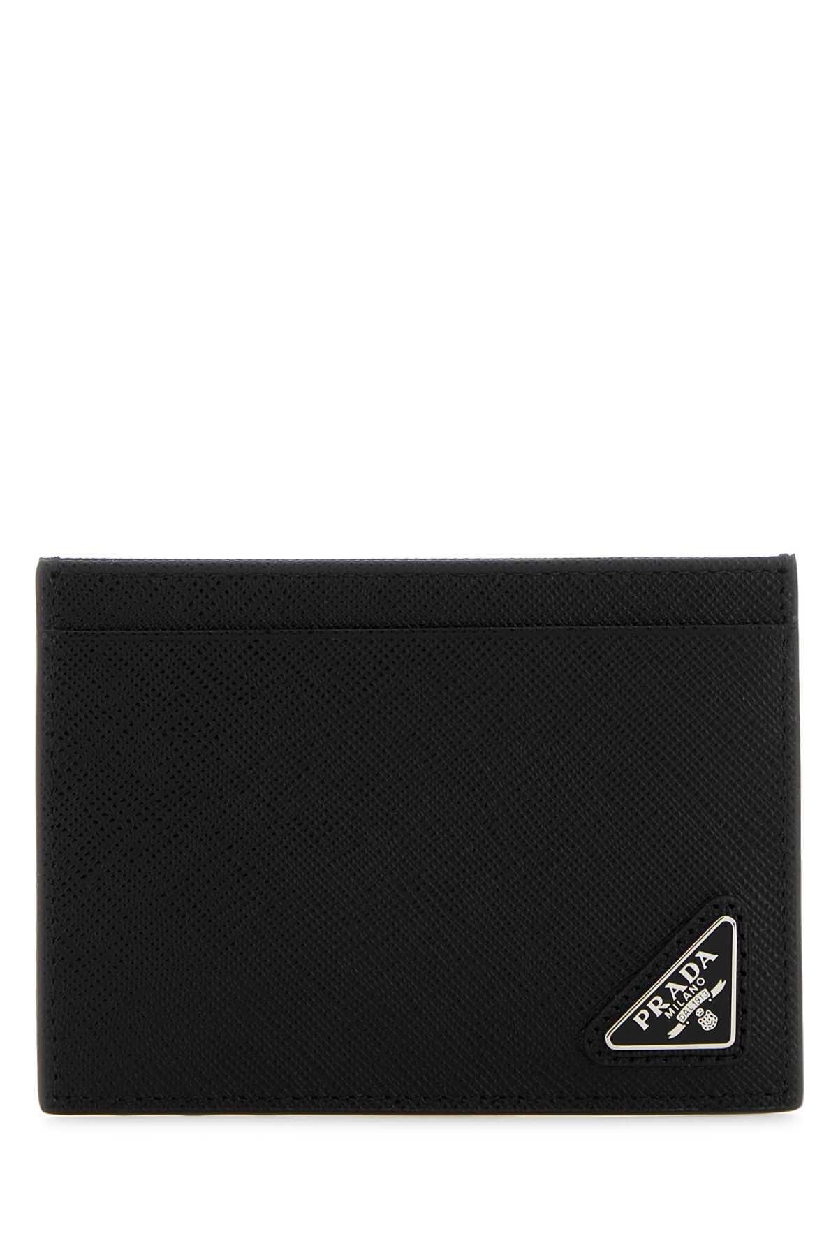 Prada Men Black Leather Card Holder PRADA