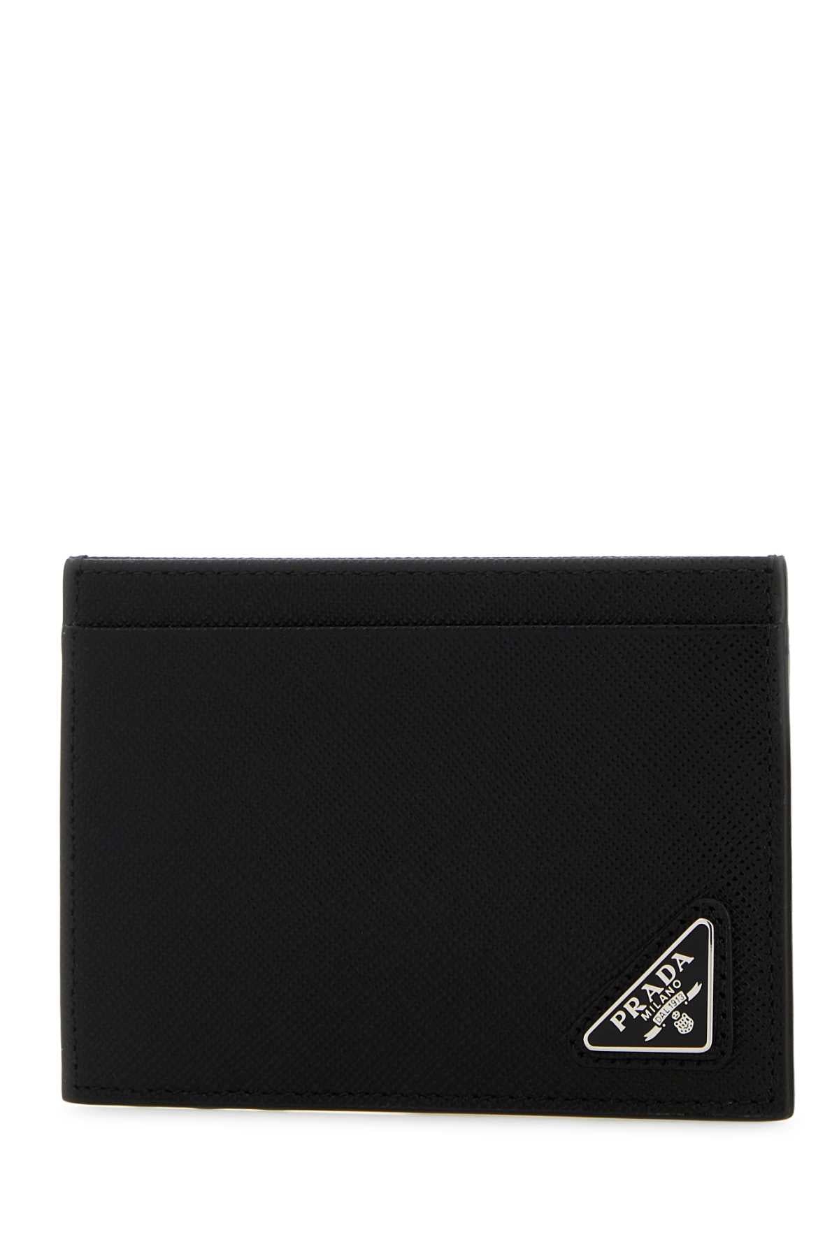 Prada Men Black Leather Card Holder PRADA