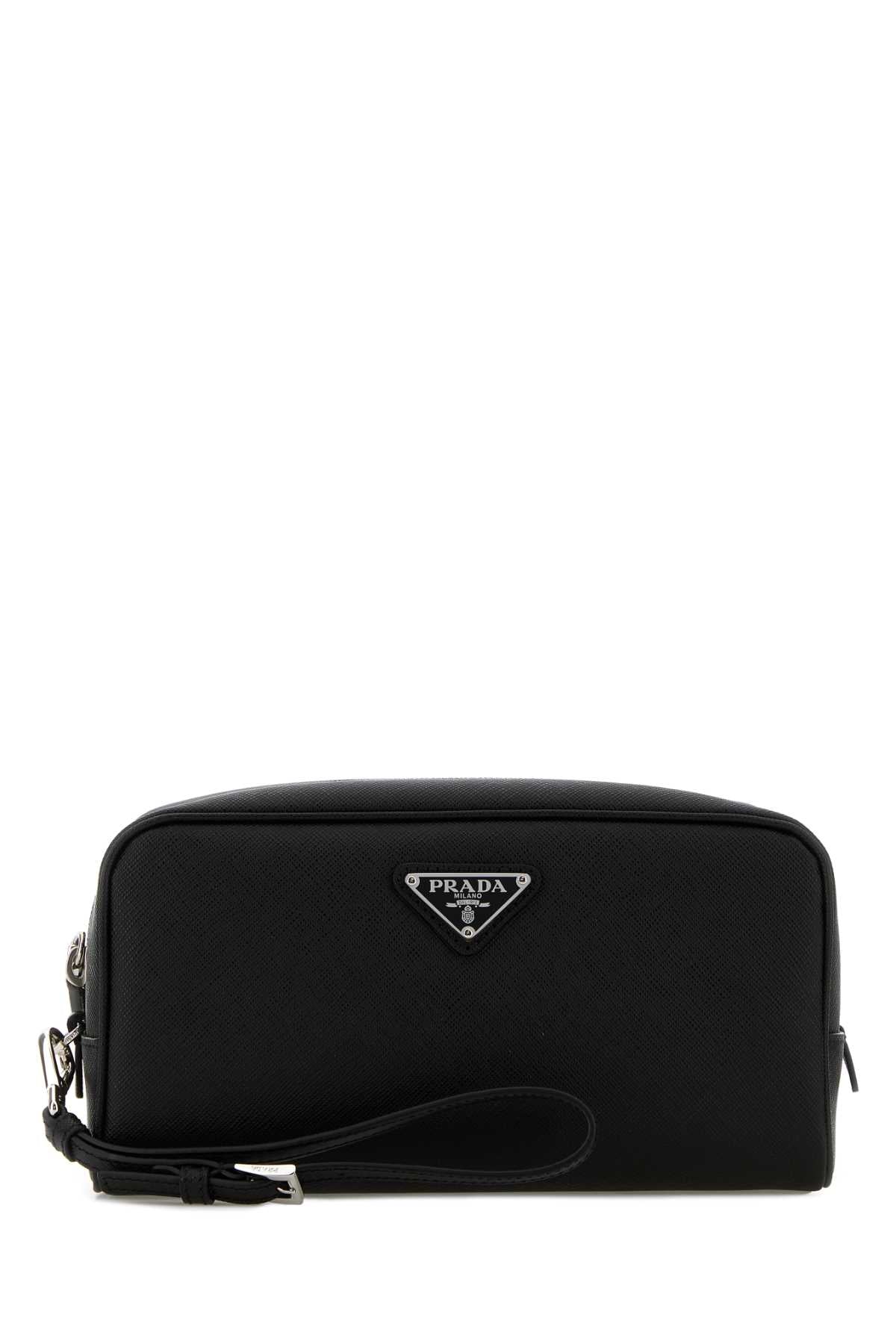Prada Men Black Leather Beauty Case PRADA
