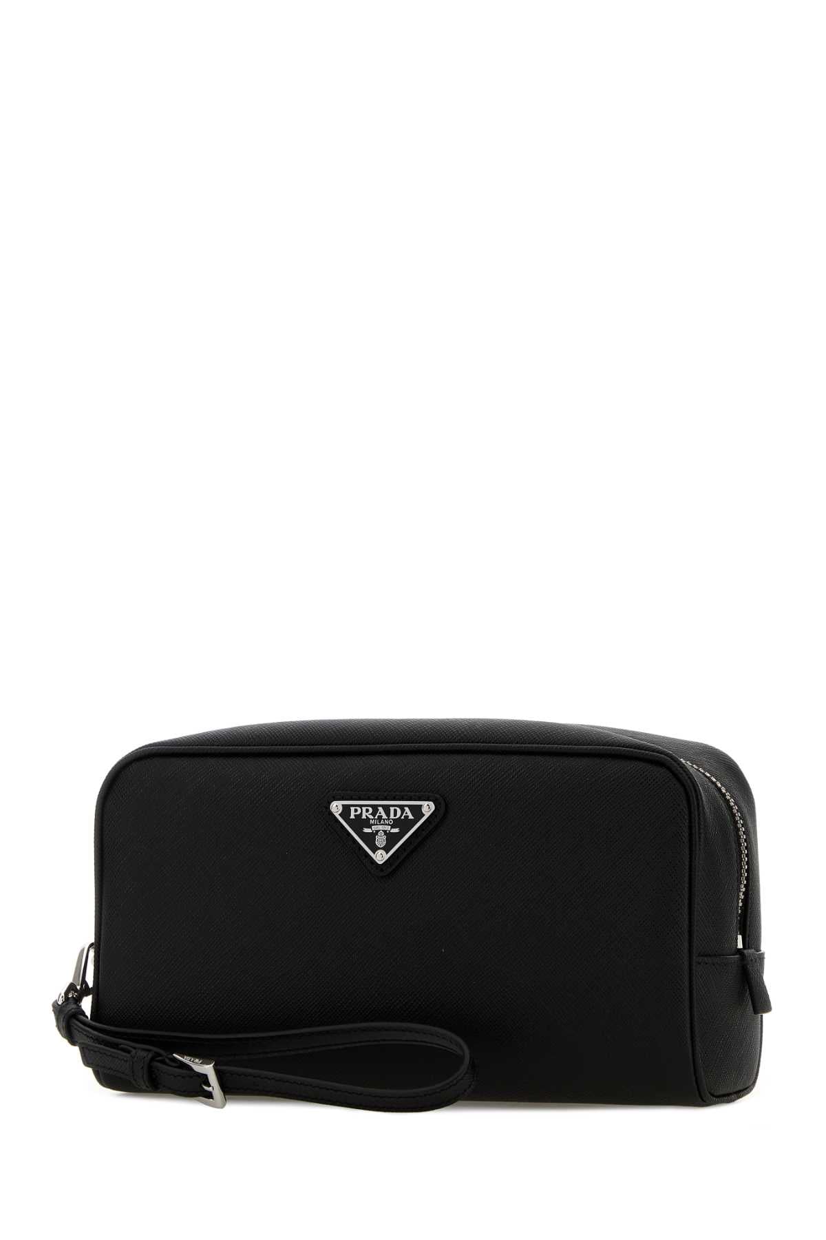 Prada Men Black Leather Beauty Case PRADA