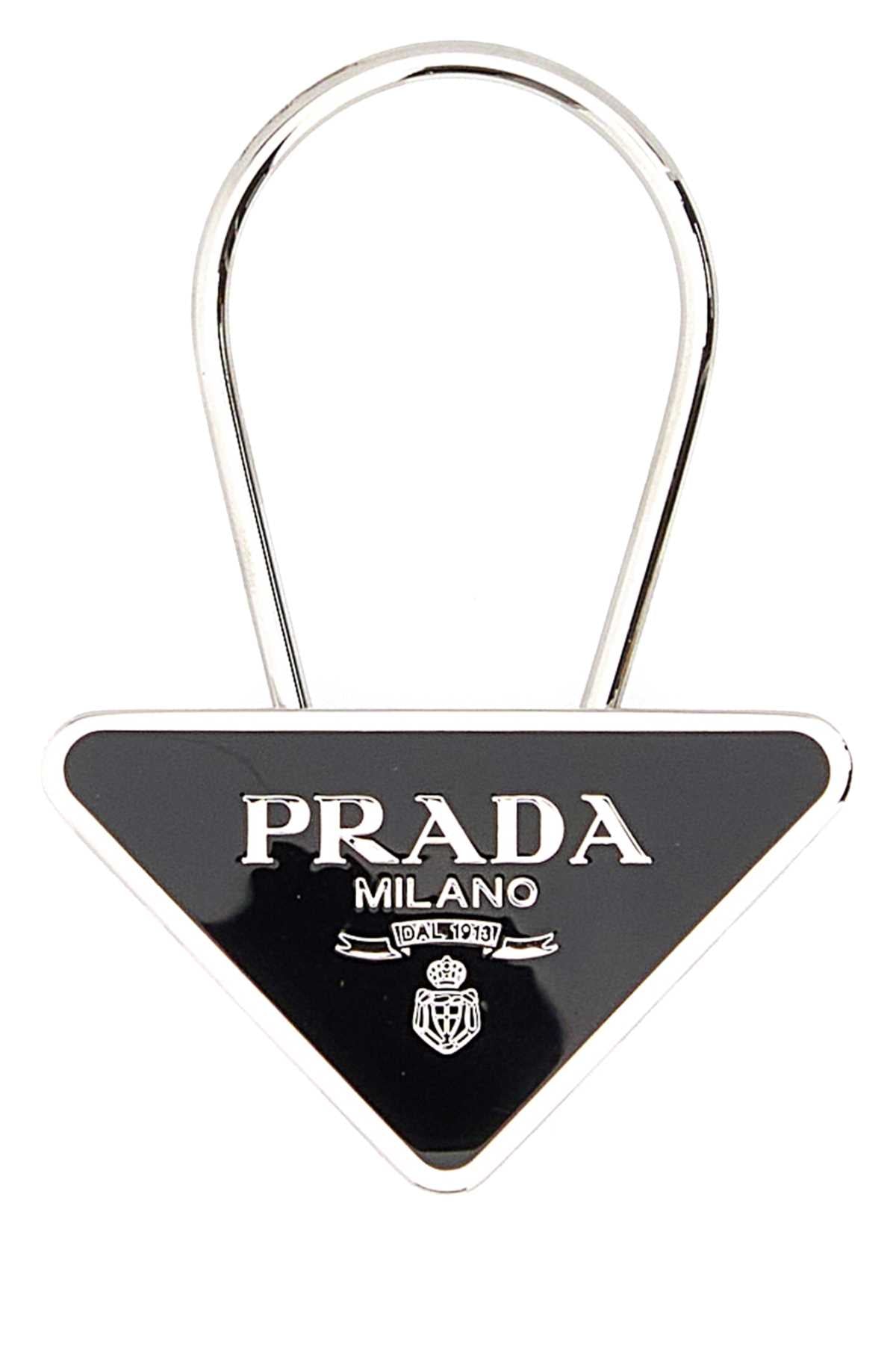 Prada Men Black Metal Key Ring PRADA