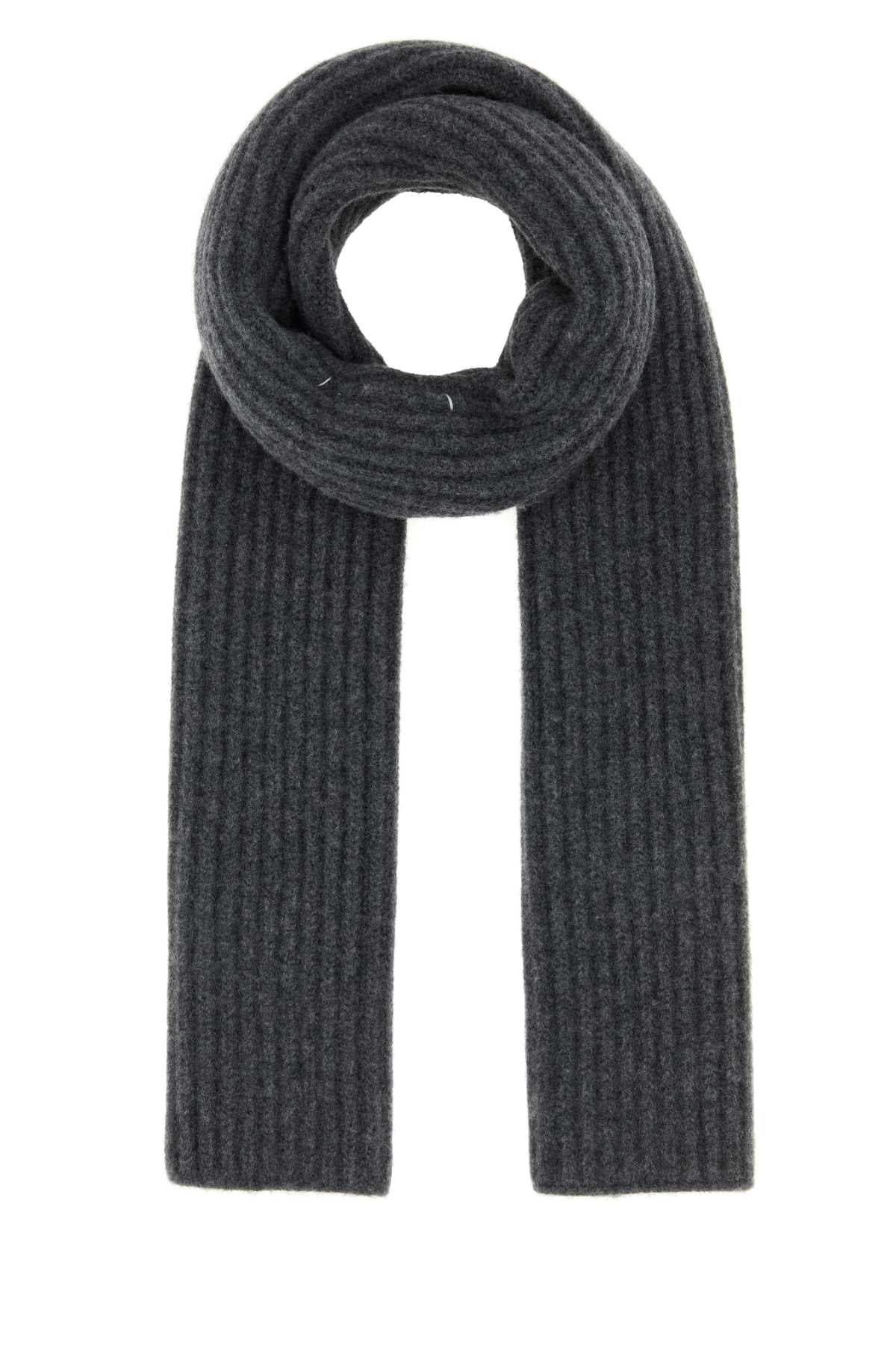 Maison Margiela Men Grey Wool Scarf
