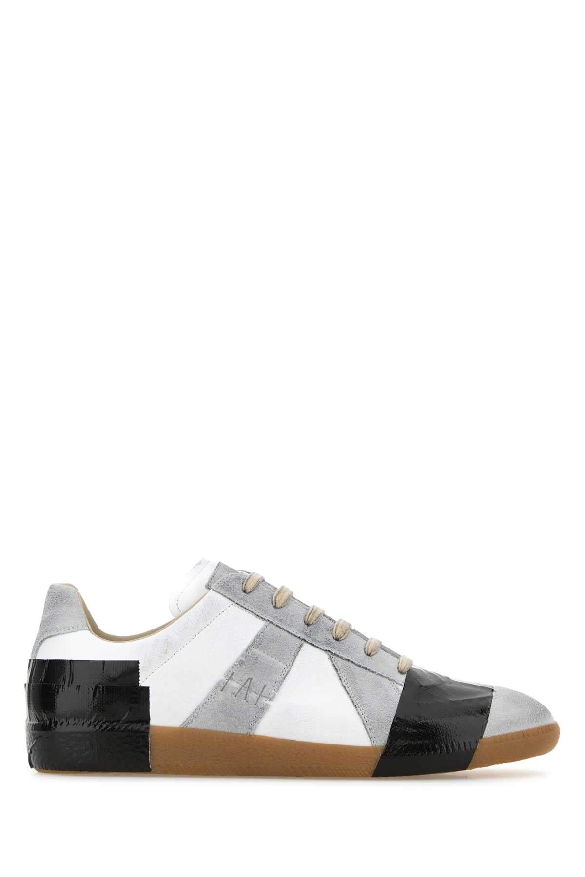 Maison Margiela Men Multicolor Suede And Leather Replica Sneakers MAISON MARGIELA