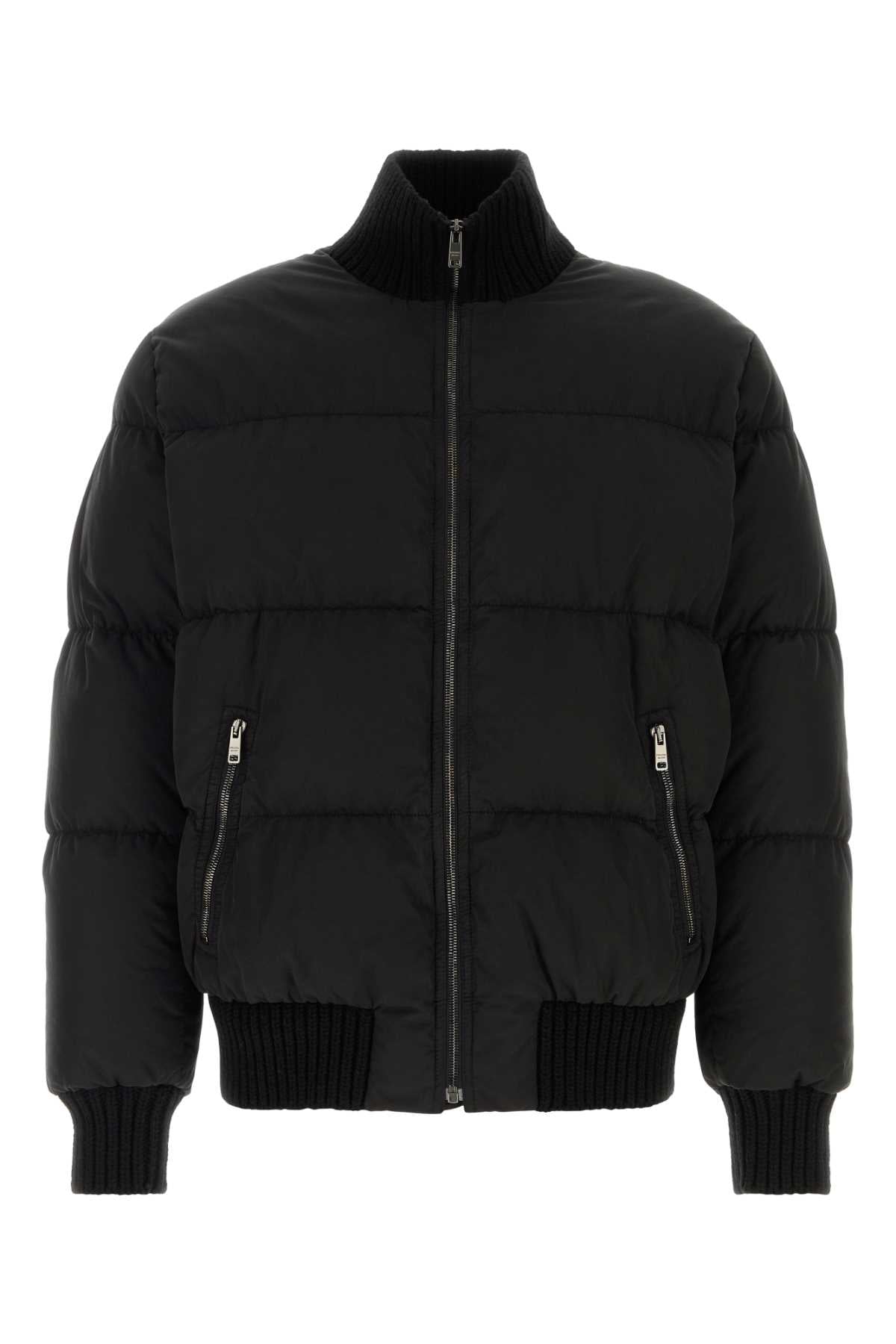 Prada Men Black Cotton Bomber Jacket PRADA