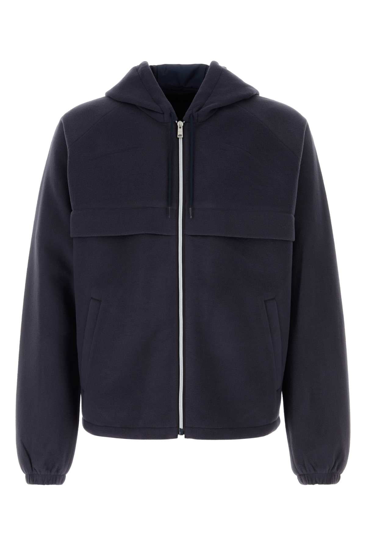 Prada Men Navy Blue Pile Jacket PRADA