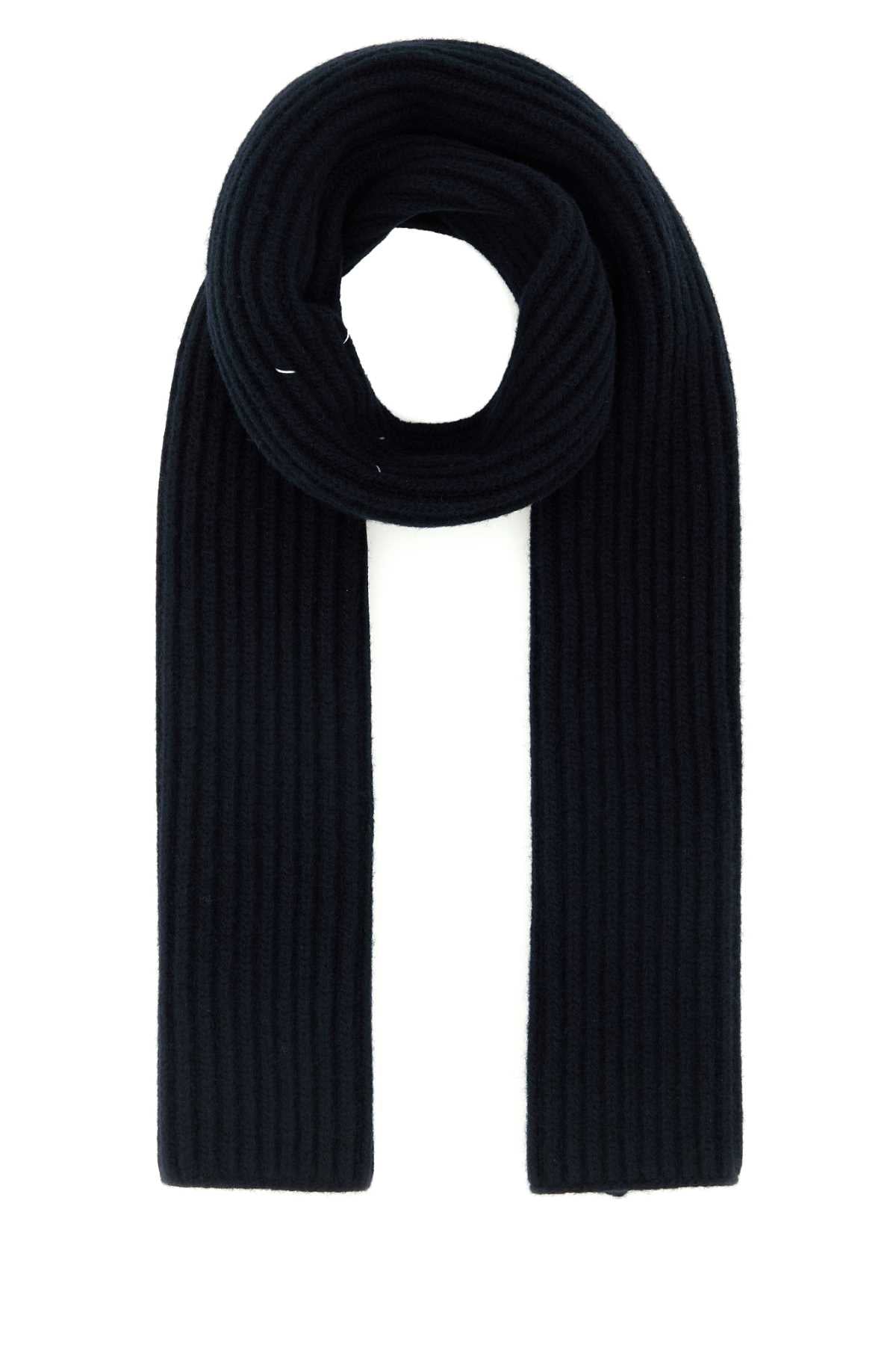 Maison Margiela Men Midnight Blue Wool Scarf MAISON MARGIELA