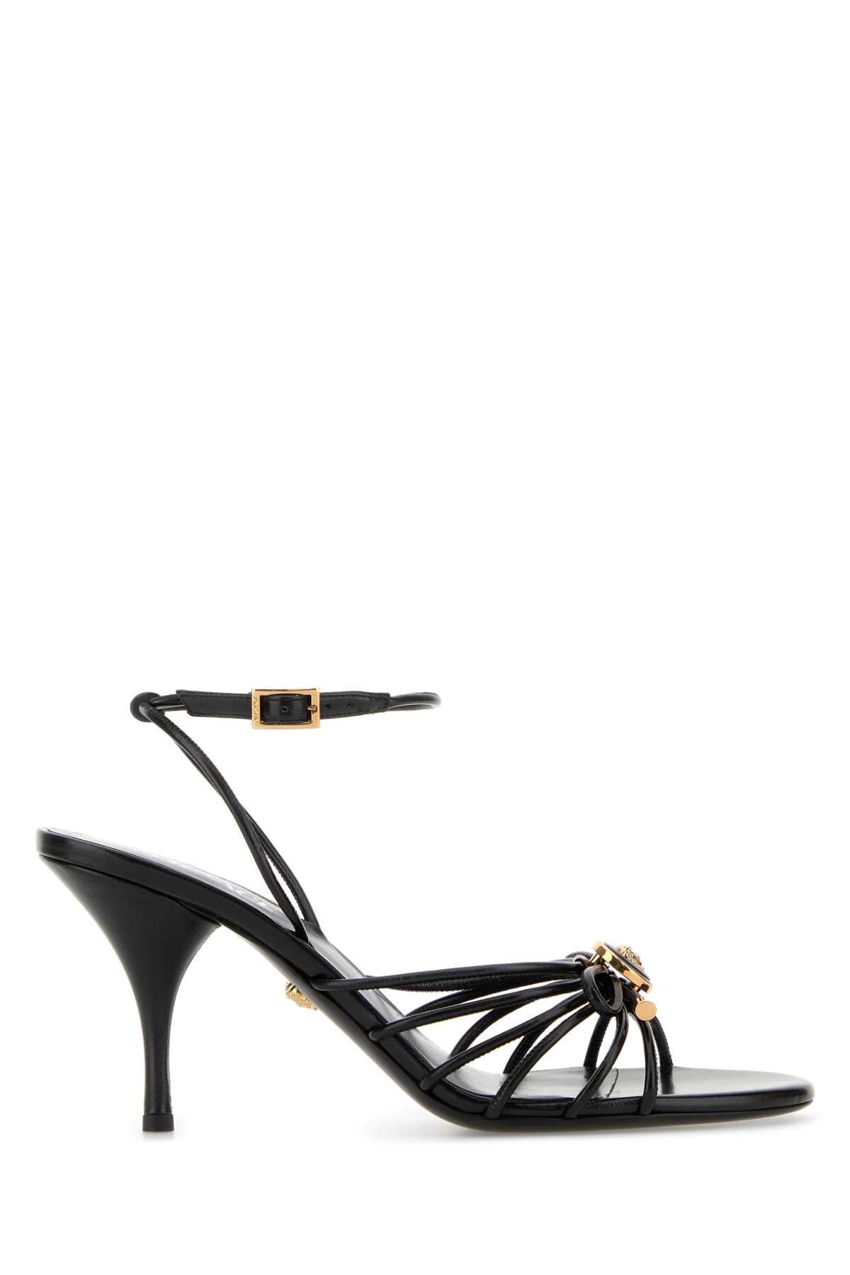 Versace Women Black Nappa Leather Sandals VERSACE
