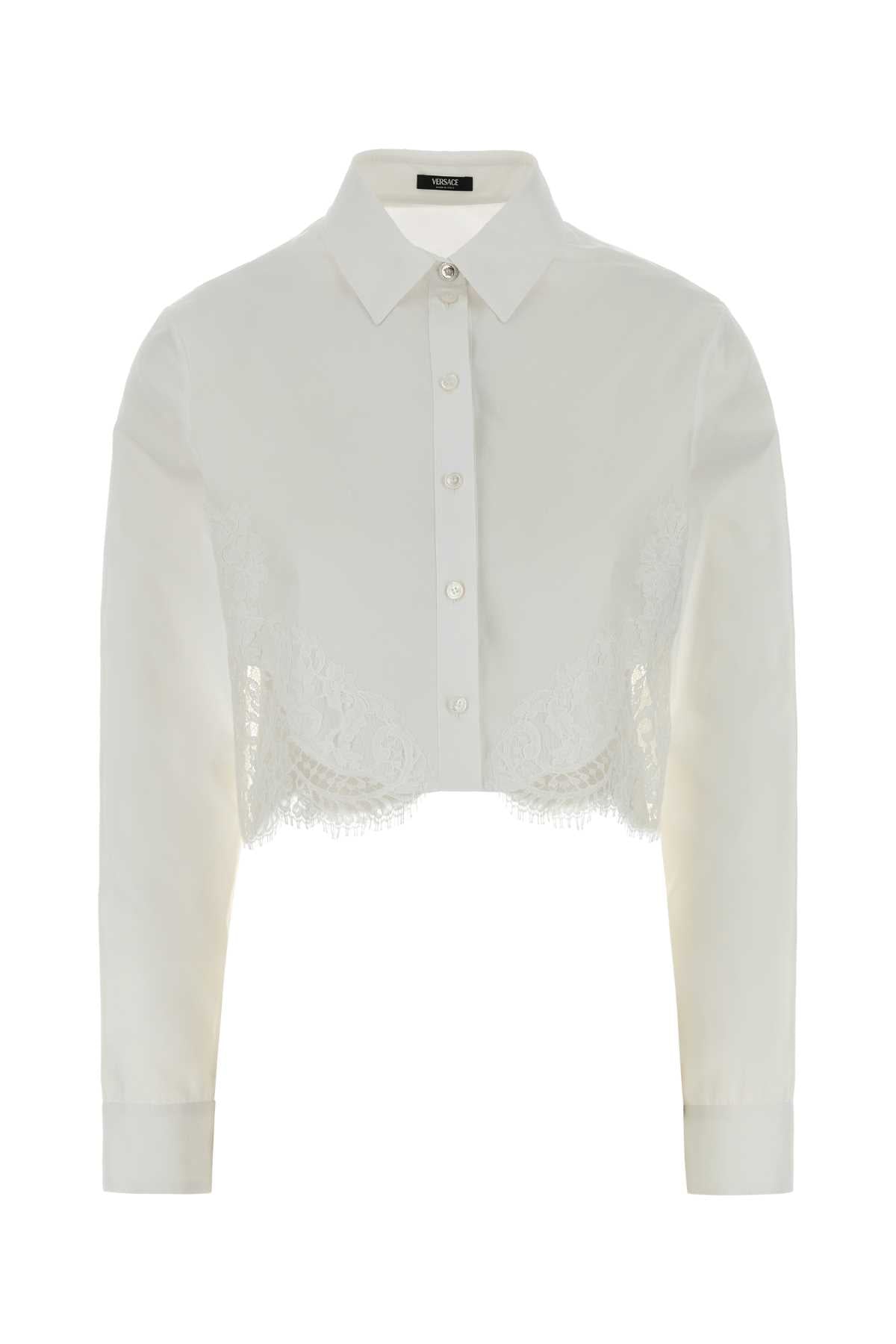 Versace Women White Poplin Shirt VERSACE