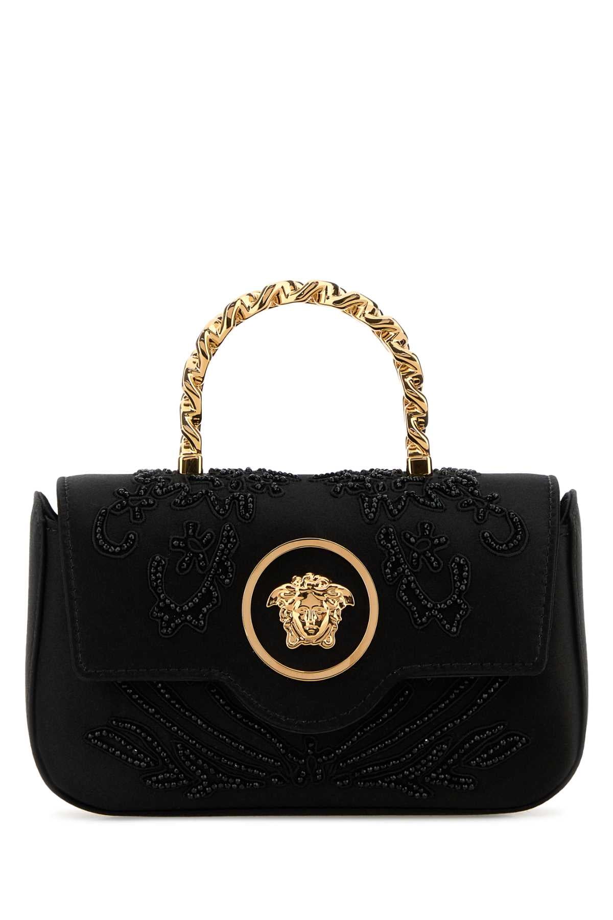 Versace Women Black Satin Handbag VERSACE