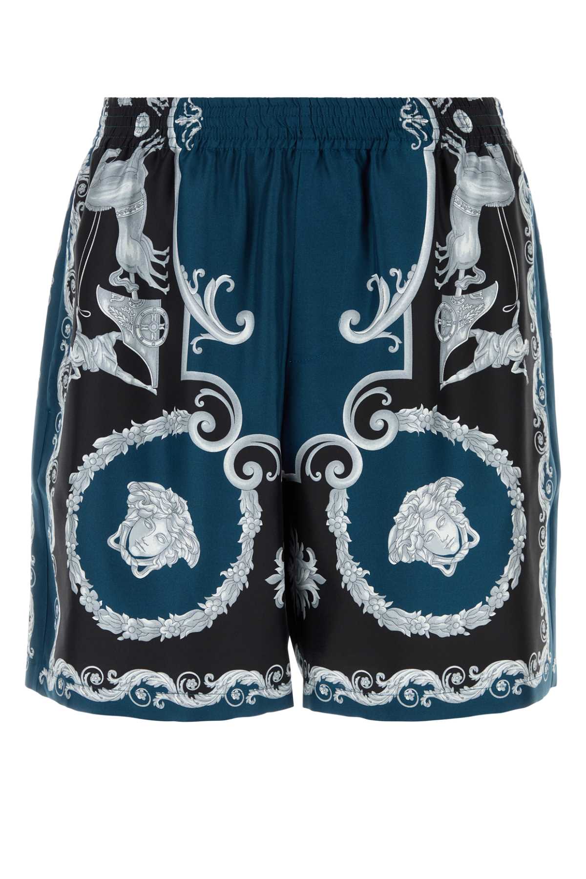 Versace Men Printed Silk Bermuda Shorts VERSACE