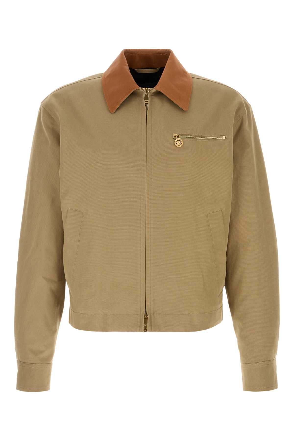Versace Men Cappuccino Cotton Jacket VERSACE
