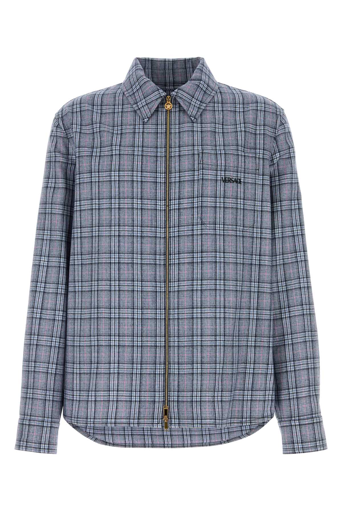 Versace Men Embroidered Wool Shirt VERSACE