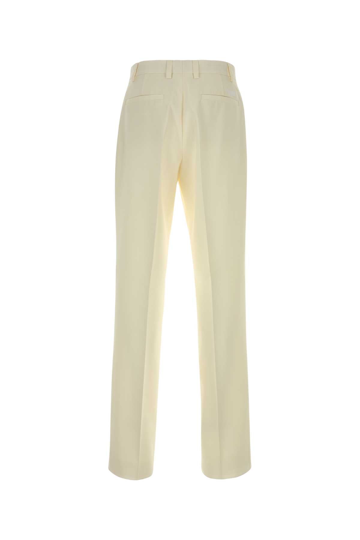 Versace Men Ivory Wool Blend Pant VERSACE