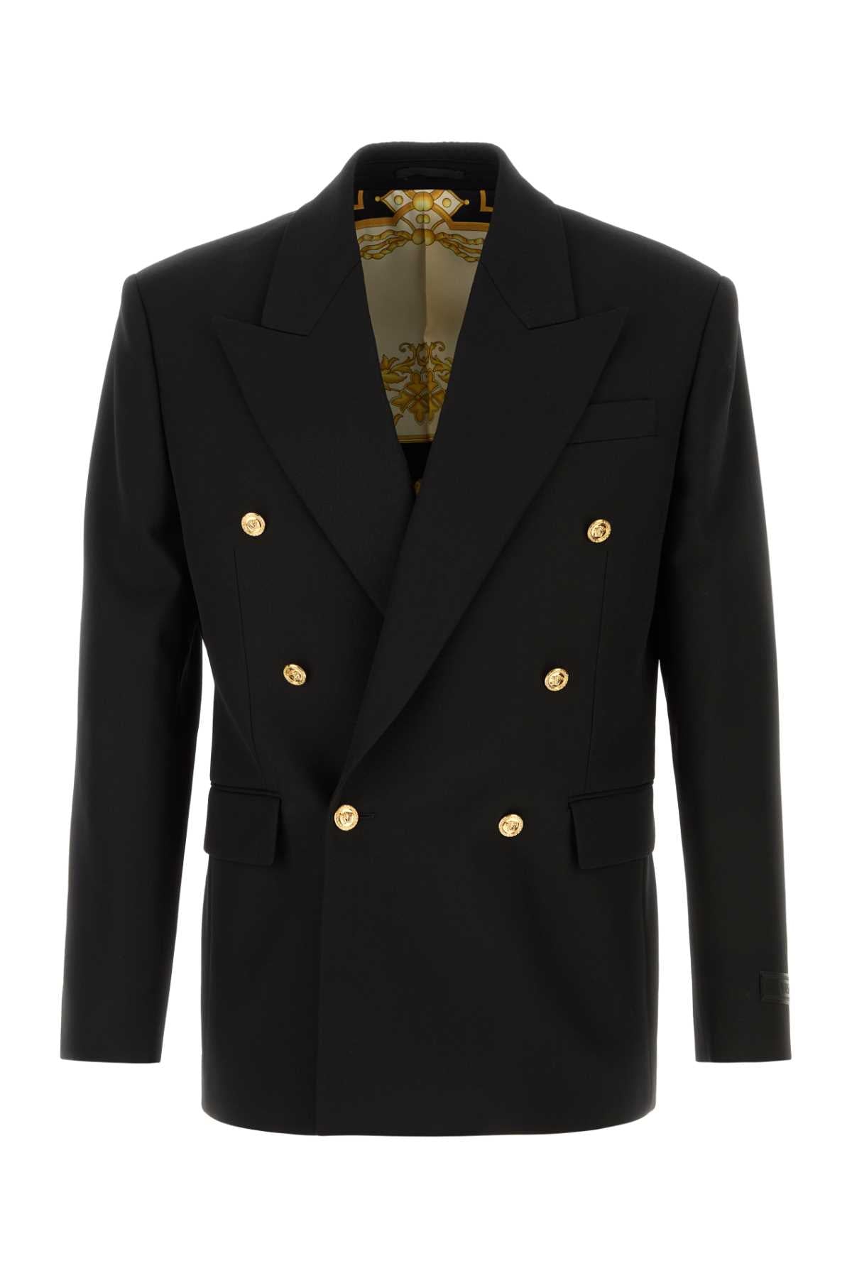 Versace Men Black Wool Blazer VERSACE