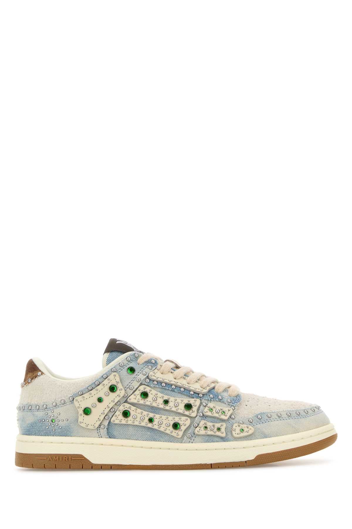 Amiri Men Denim Stud Skel  Sneakers AMIRI