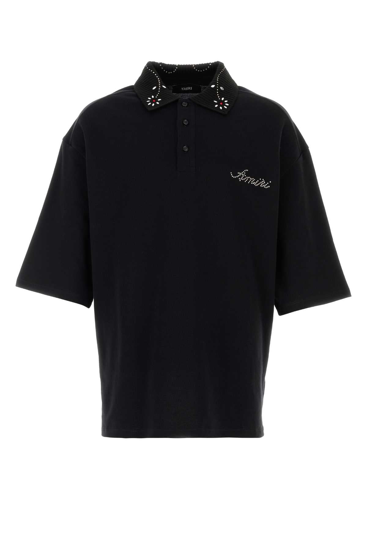 Amiri Men Black Piquet Polo Shirt AMIRI