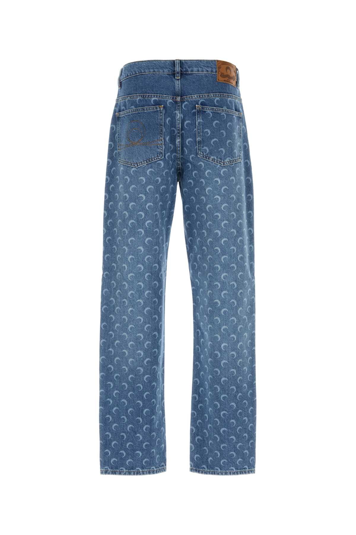 Marine Serre Men Printed Denim Jeans MARINE SERRE