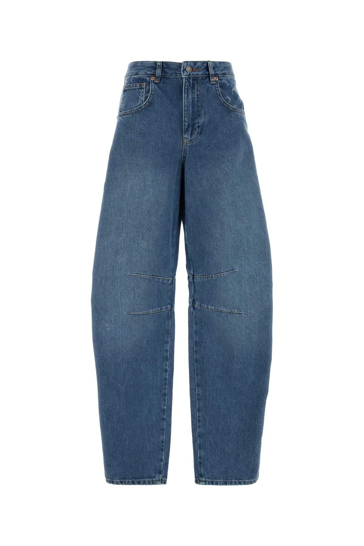 Marine Serre Women Denim Wide-Leg Jeans MARINE SERRE