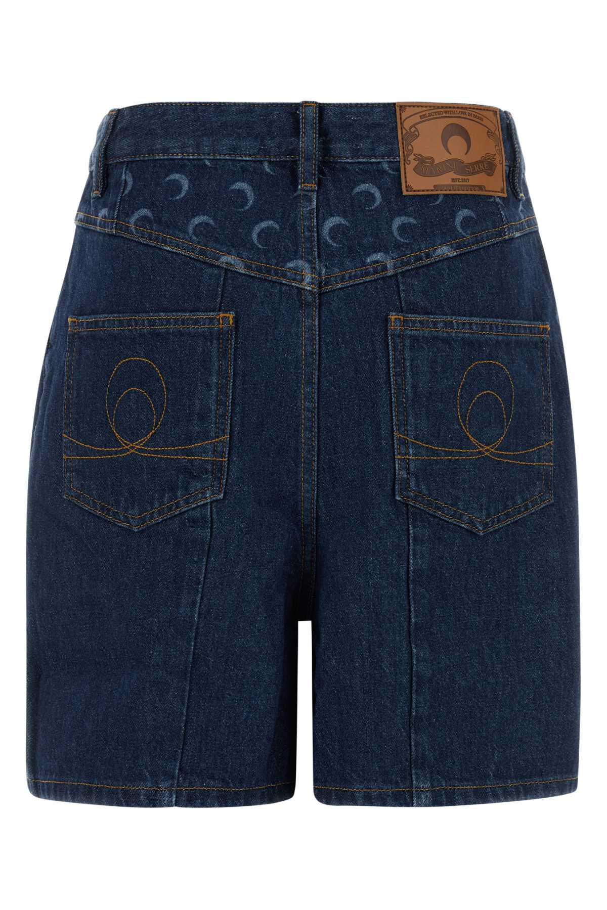 Marine Serre Women Blue Denim Shorts MARINE SERRE