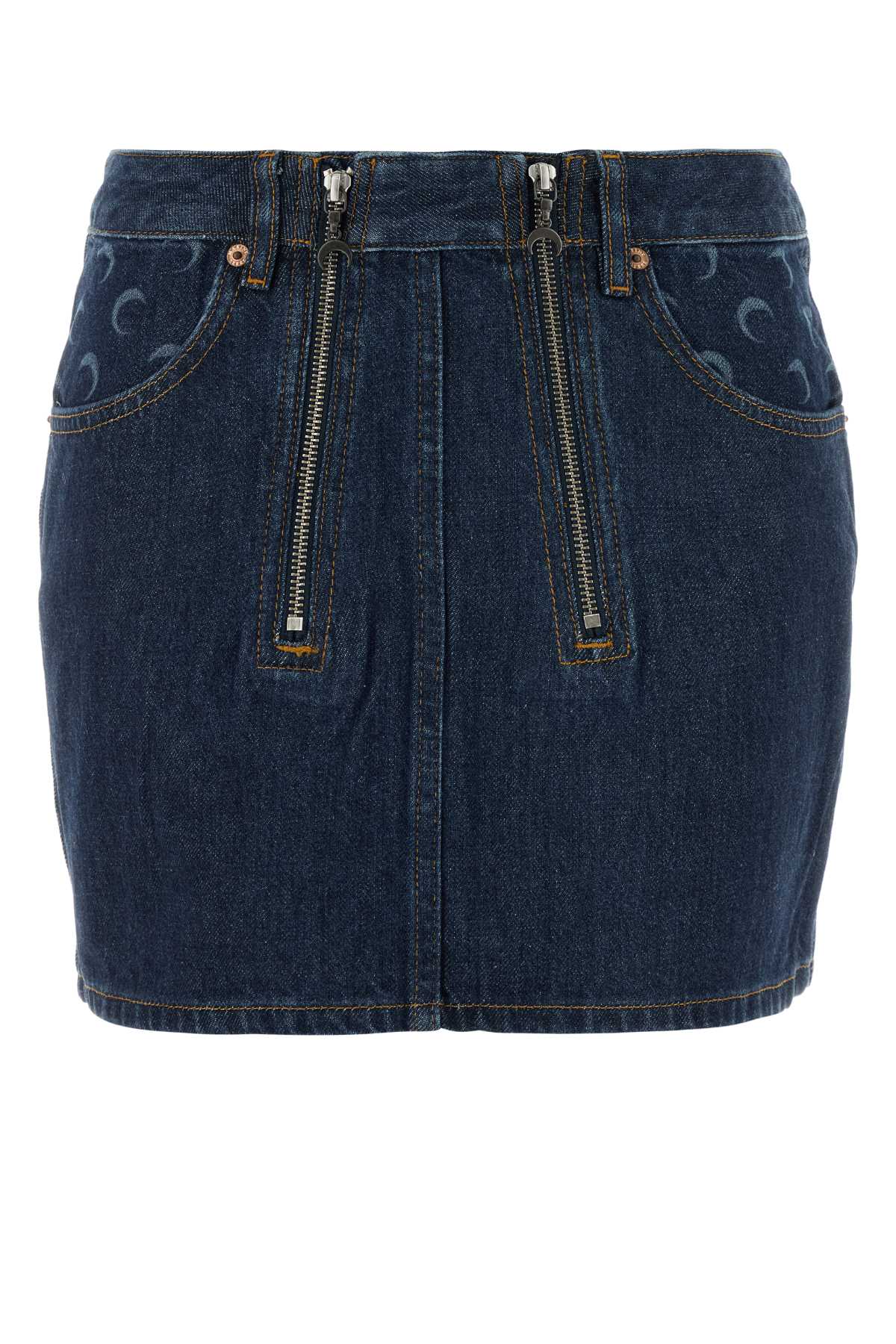 Marine Serre Women Blue Denim Mini Skirt MARINE SERRE