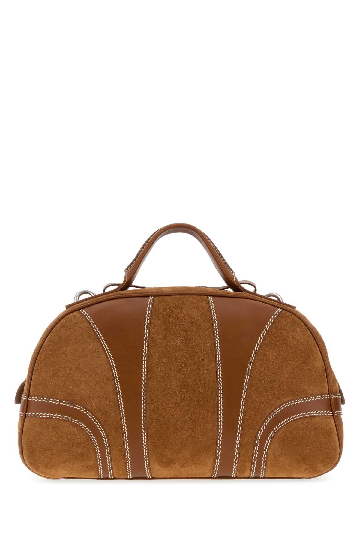 Dries Van Noten Men Caramel Suede And Leather Handbag DRIES VAN NOTEN
