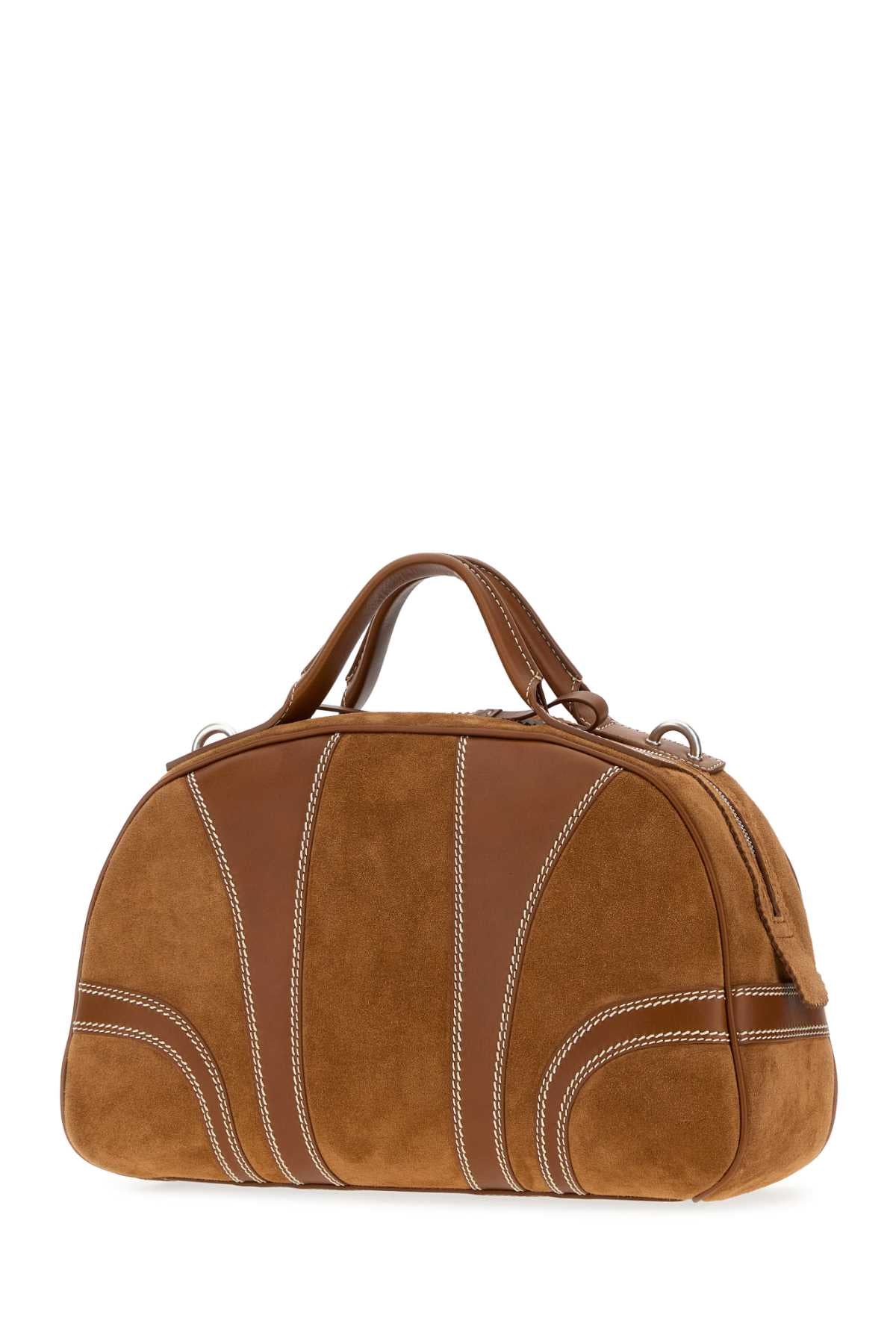 Dries Van Noten Men Caramel Suede And Leather Handbag DRIES VAN NOTEN