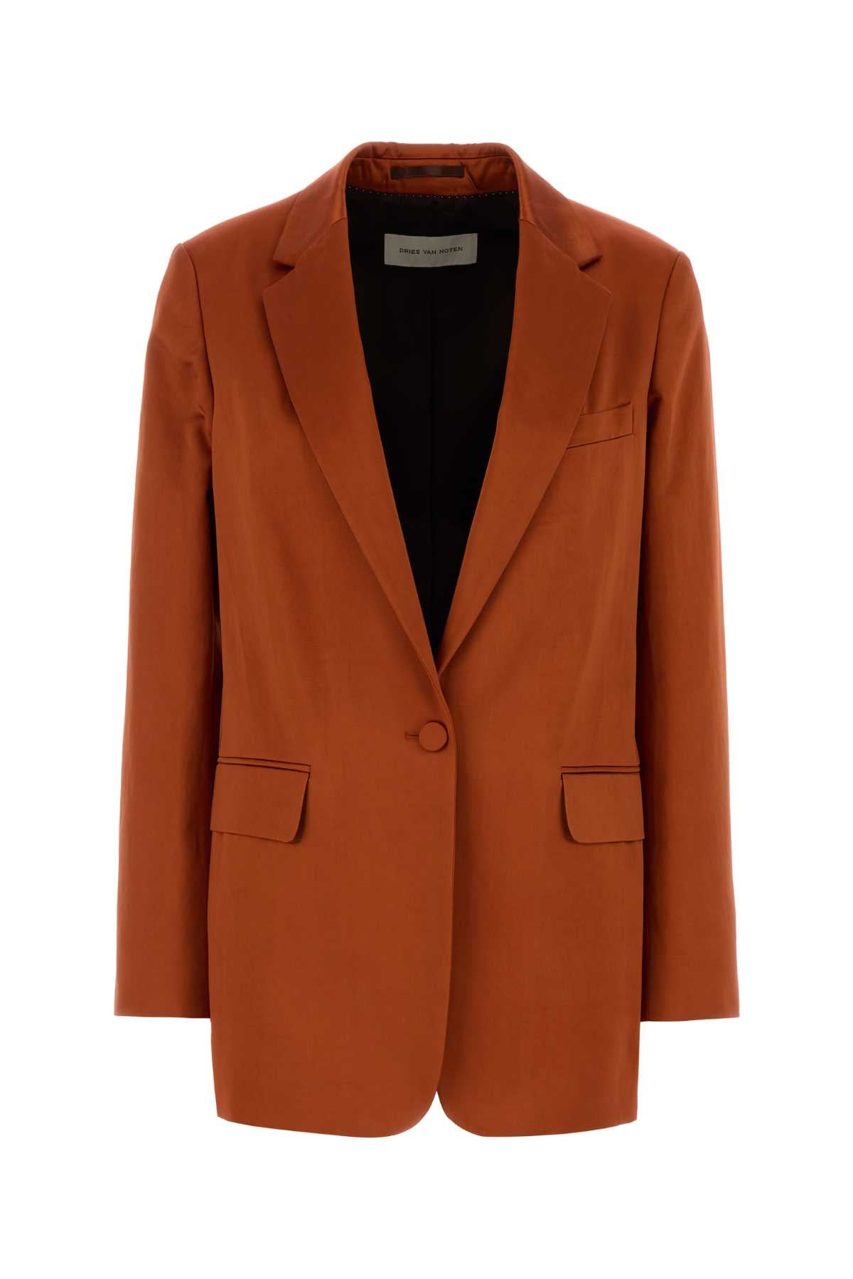 Dries Van Noten Women Copper Satin Blanchet Blazer DRIES VAN NOTEN